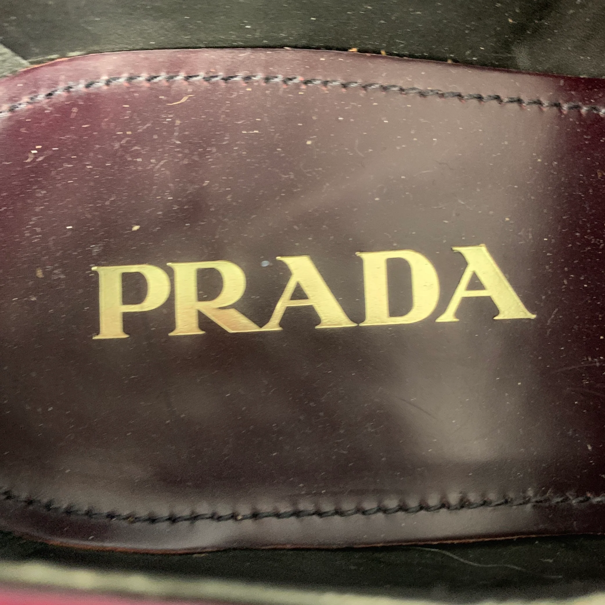 PRADA Size 9.5 Burgundy Leather Double Monk Strap Loafers - Image 7