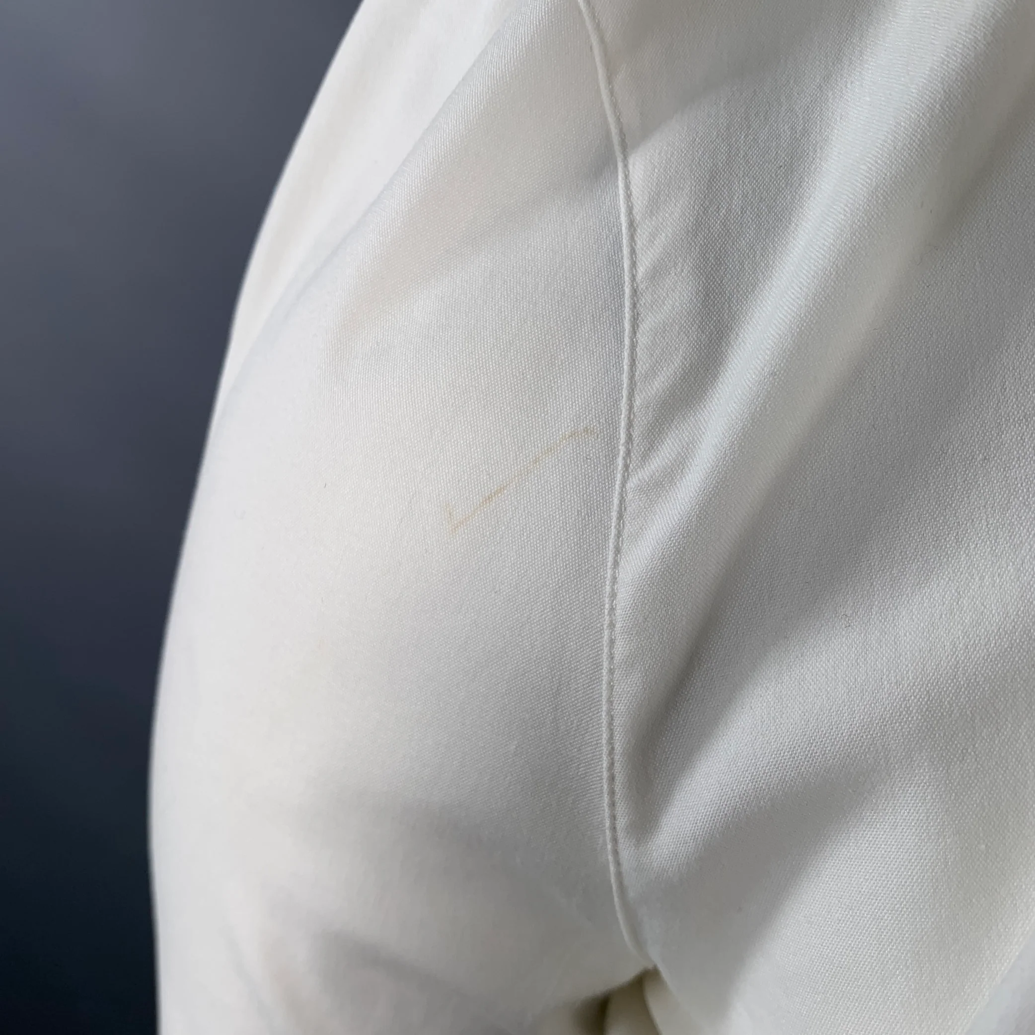PRADA Size L Cream Cotton Blend Ruffled Hidden Buttons Shirt - Image 6