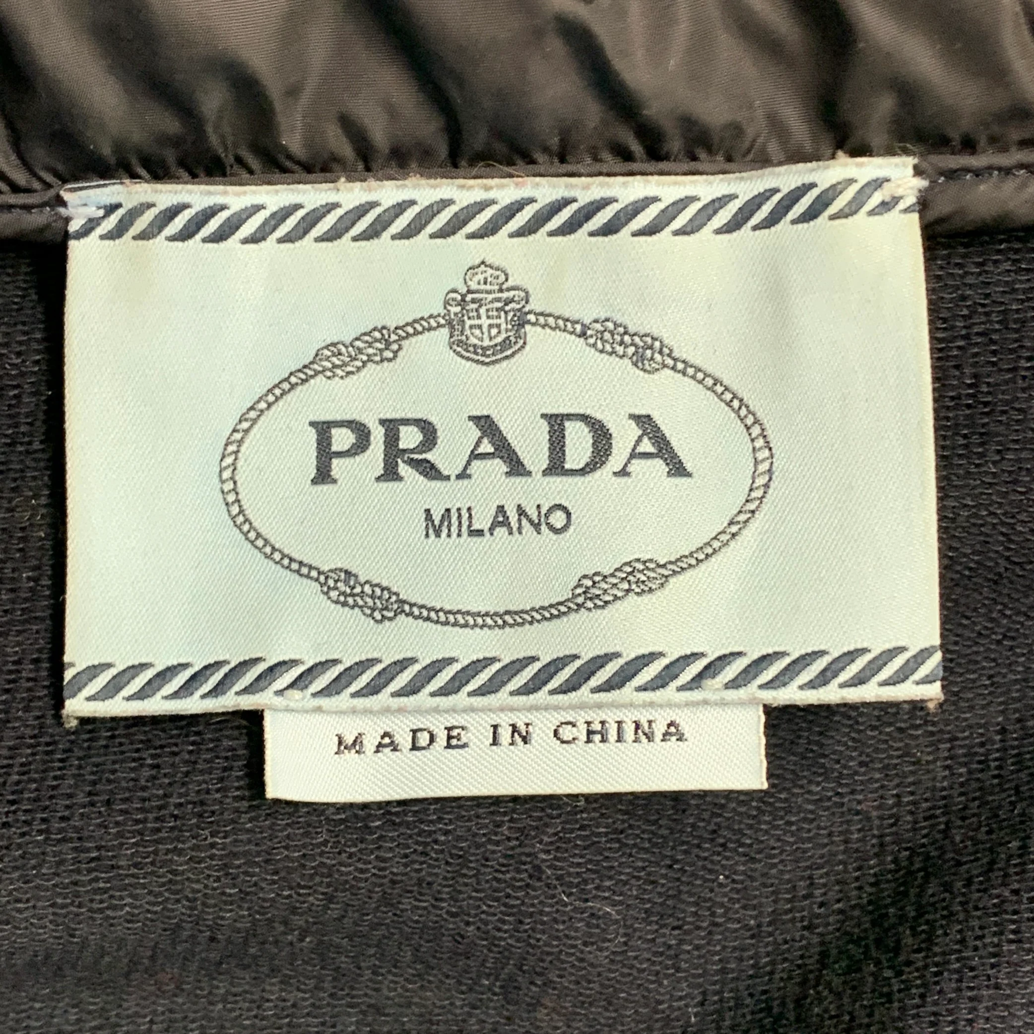 PRADA Size M Navy Cotton Blend Hooded Zip Up Jacket - Image 4