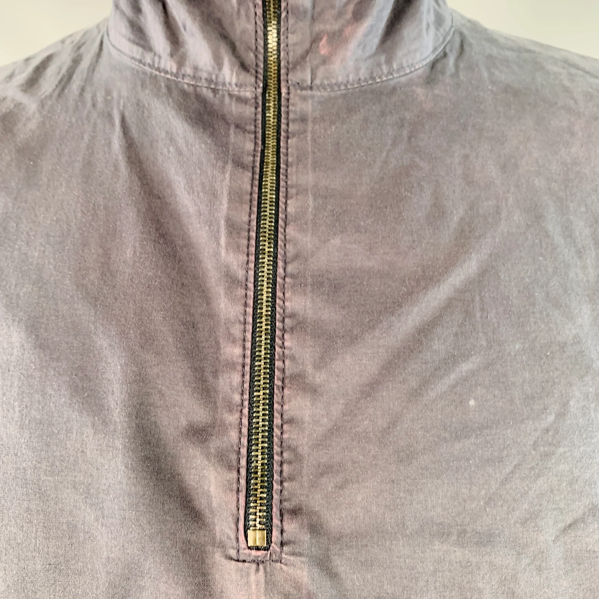 PRADA Size M Navy Cotton Layered 1/4 Zip Pullover - Image 6