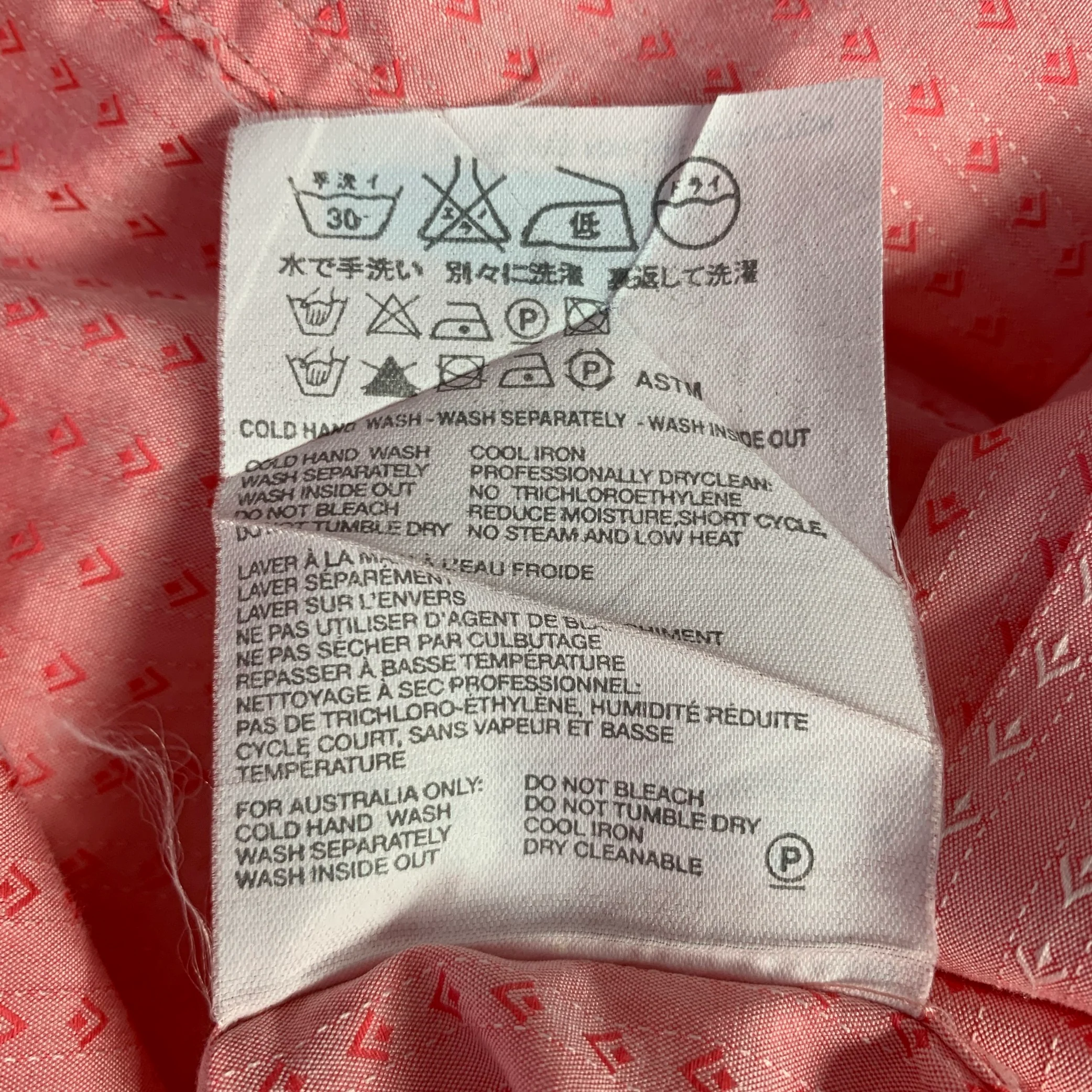 PRADA Size M Pink White Textured Cotton Long Sleeve Shirt - Image 8