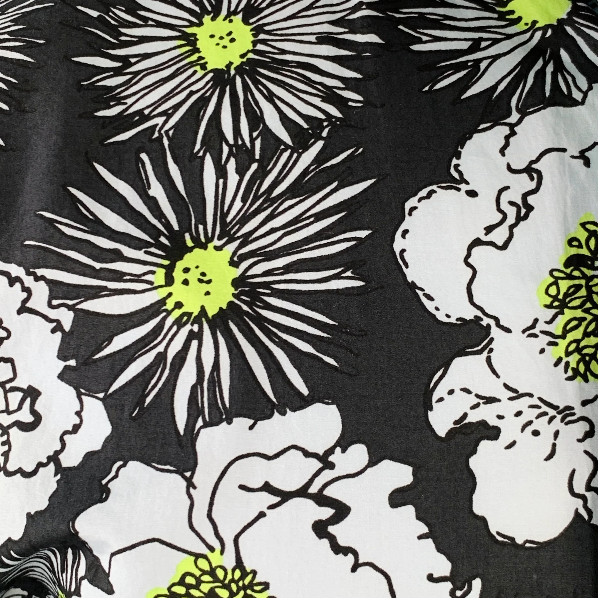 PRADA Size S Black Blue Green Floral Cotton Button Up One Pocket Short Sleeve Shirt - Image 2