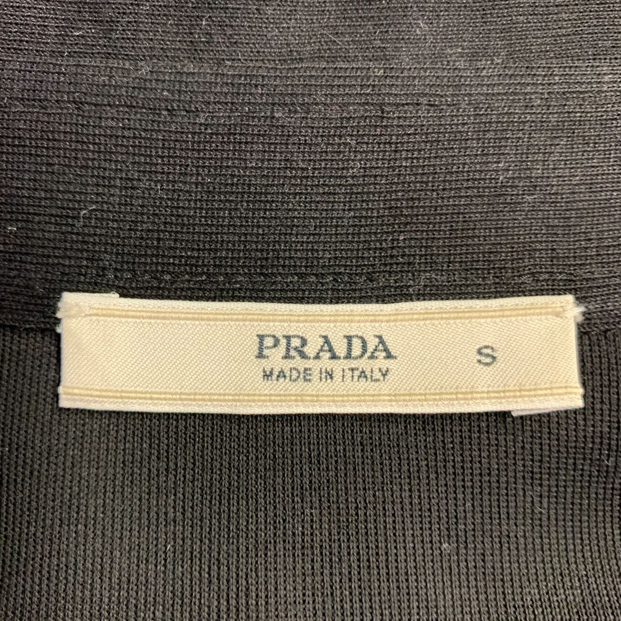 PRADA Size S Black Cotton Spread Collar Long Sleeve Shirt - Image 4