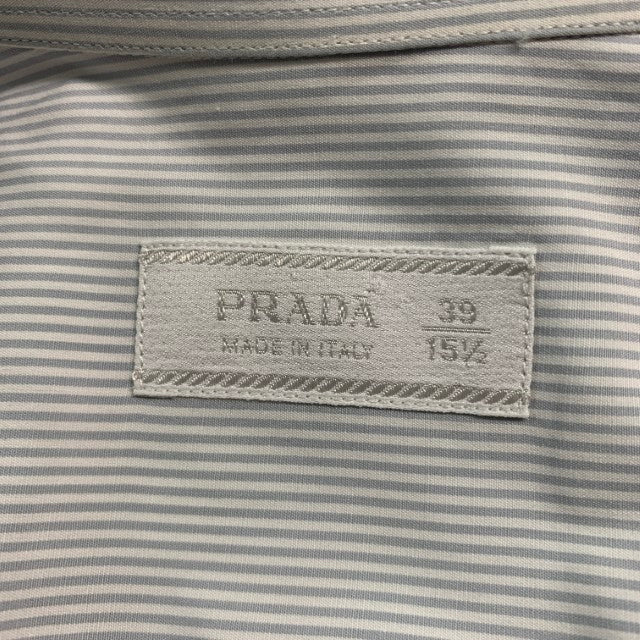 PRADA Size S Blue White Stripe Long Sleeve Shirt - Image 5
