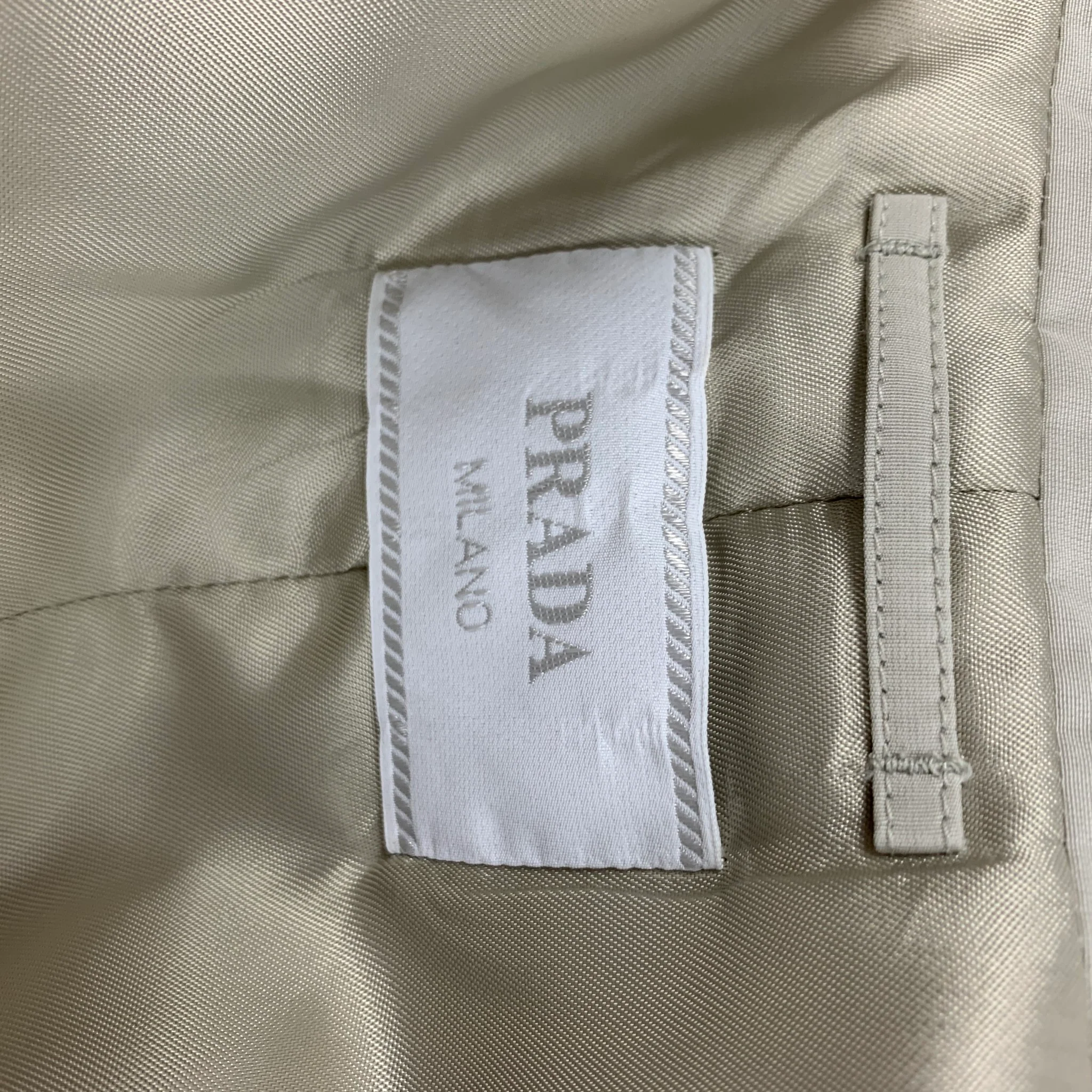 PRADA Size XL Beige Cotton / Polyester Buttoned Coat - Image 5