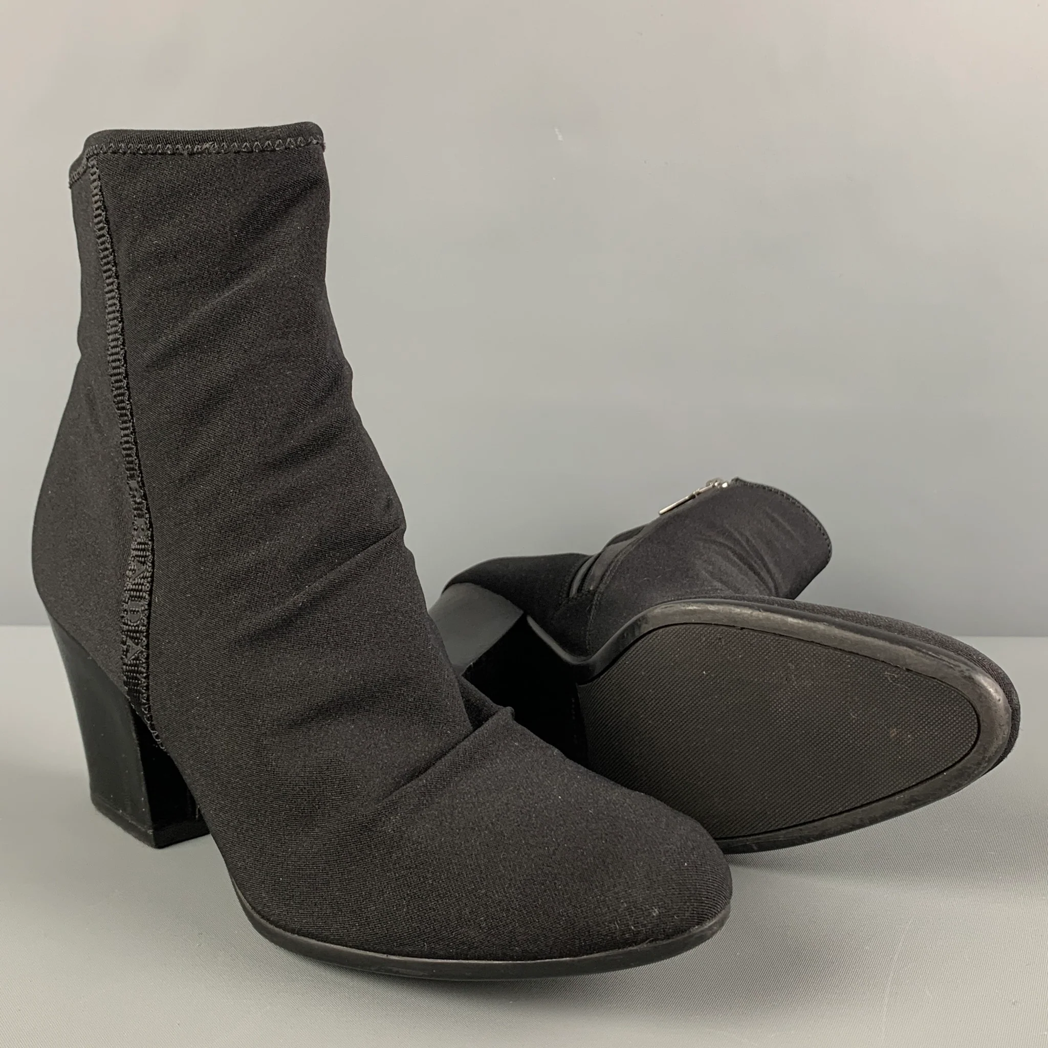PRADA SPORT Size 8 Black Nylon Ankle Boots - Image 3