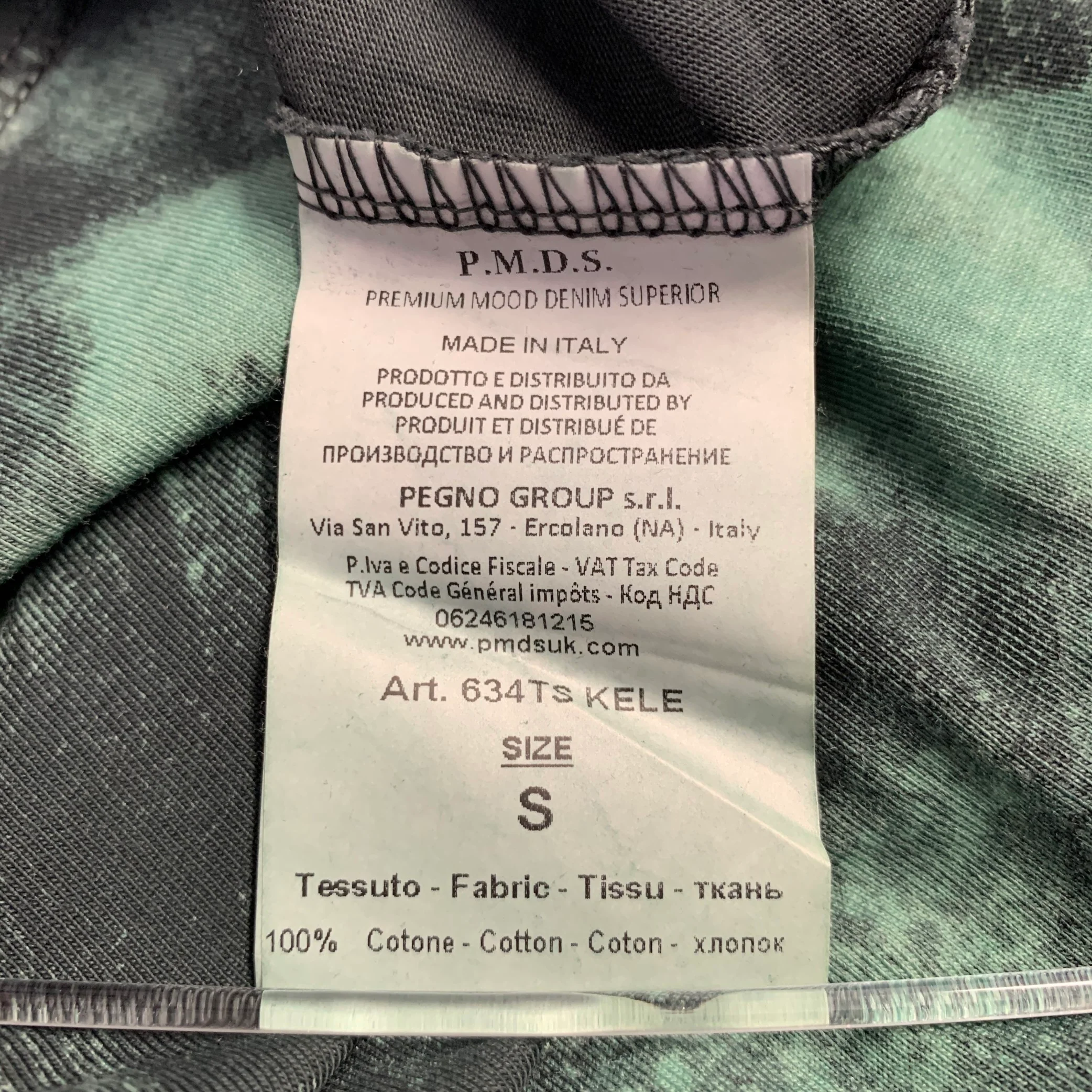 PREMIUM MOOD DENIM Size S Green Forest Green Dyed Cotton Crew-Neck T-shirt - Image 6