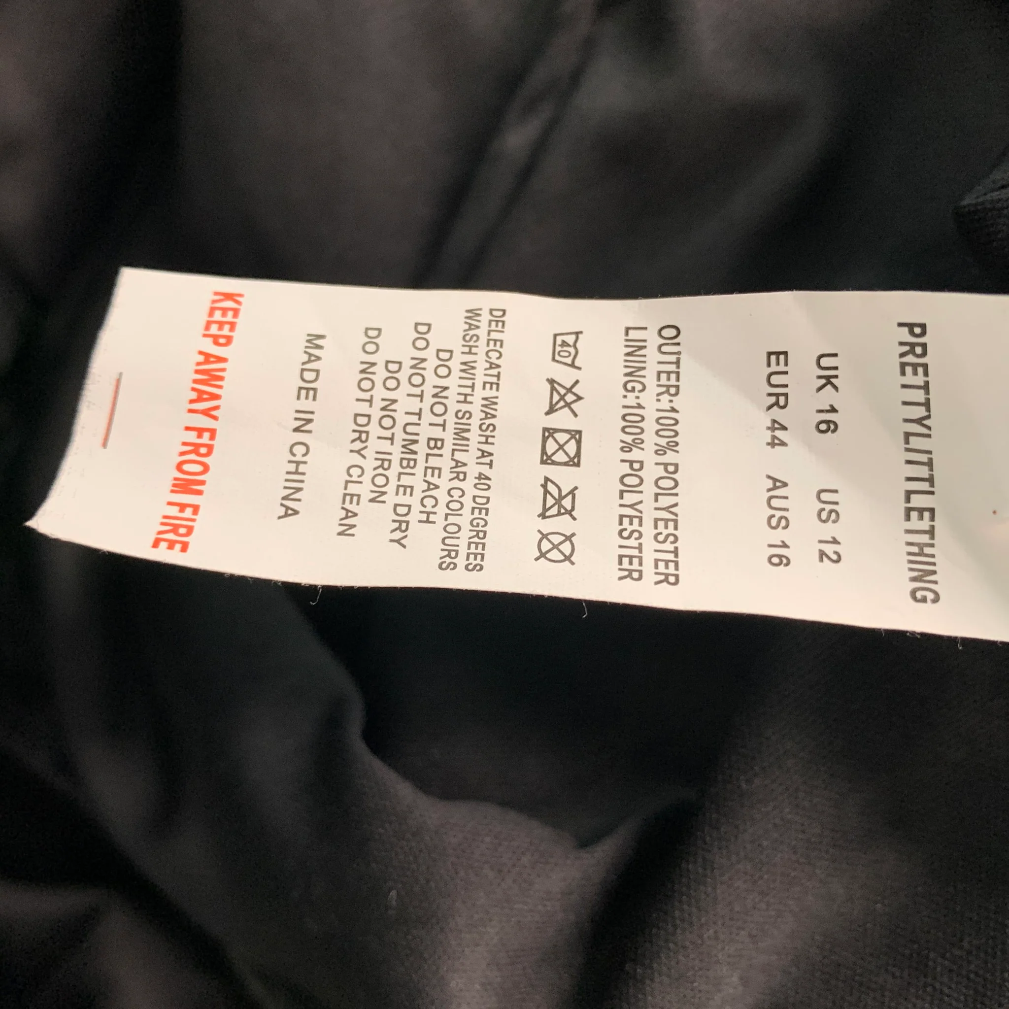 PRETTY LITTLE THING Size 12 Black Polyester Eyelet Long Sleeve Cocktail Dress - Image 6