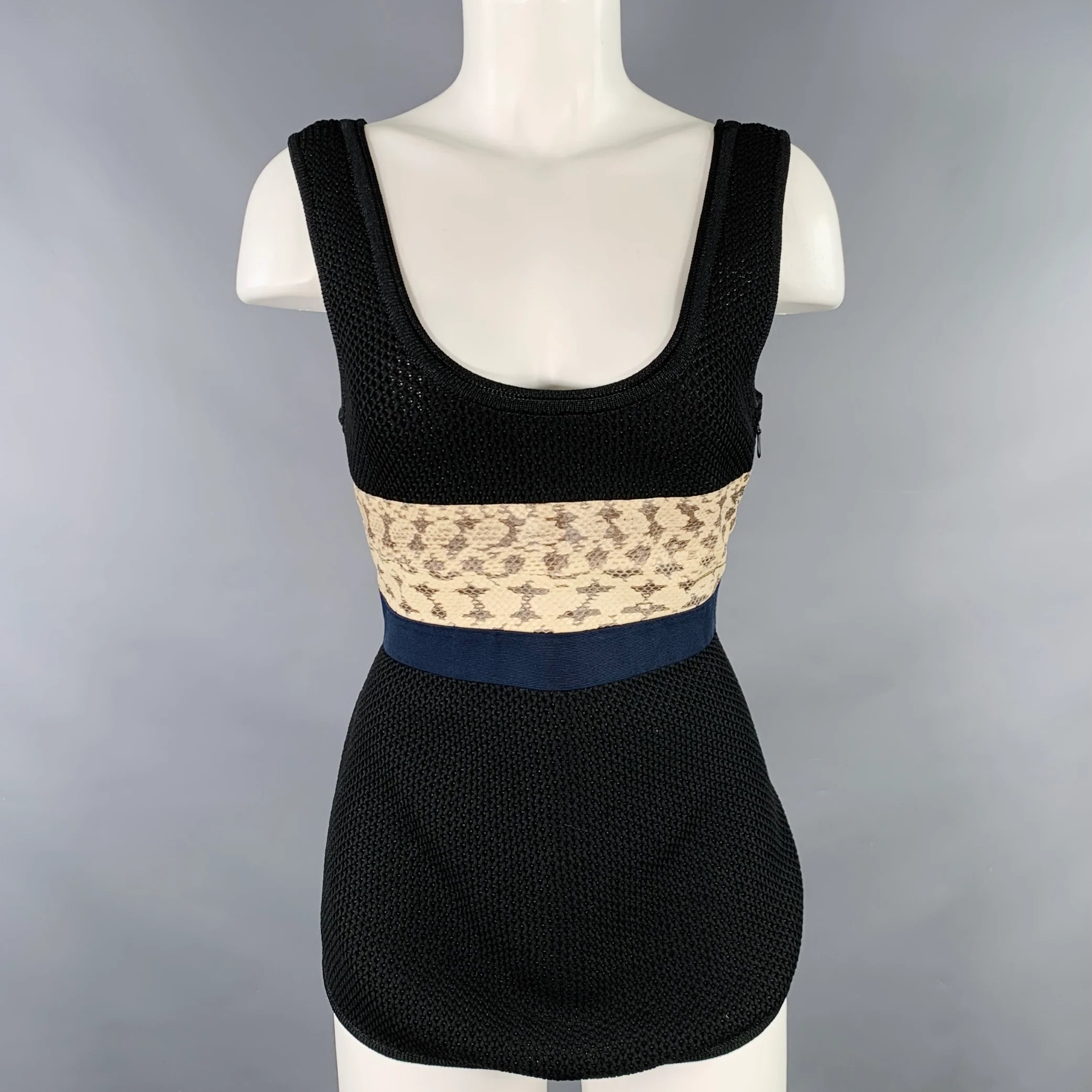 PROENZA SCHOULER Size M Black Beige Polyester Blend Mixed Fabrics Casual Top