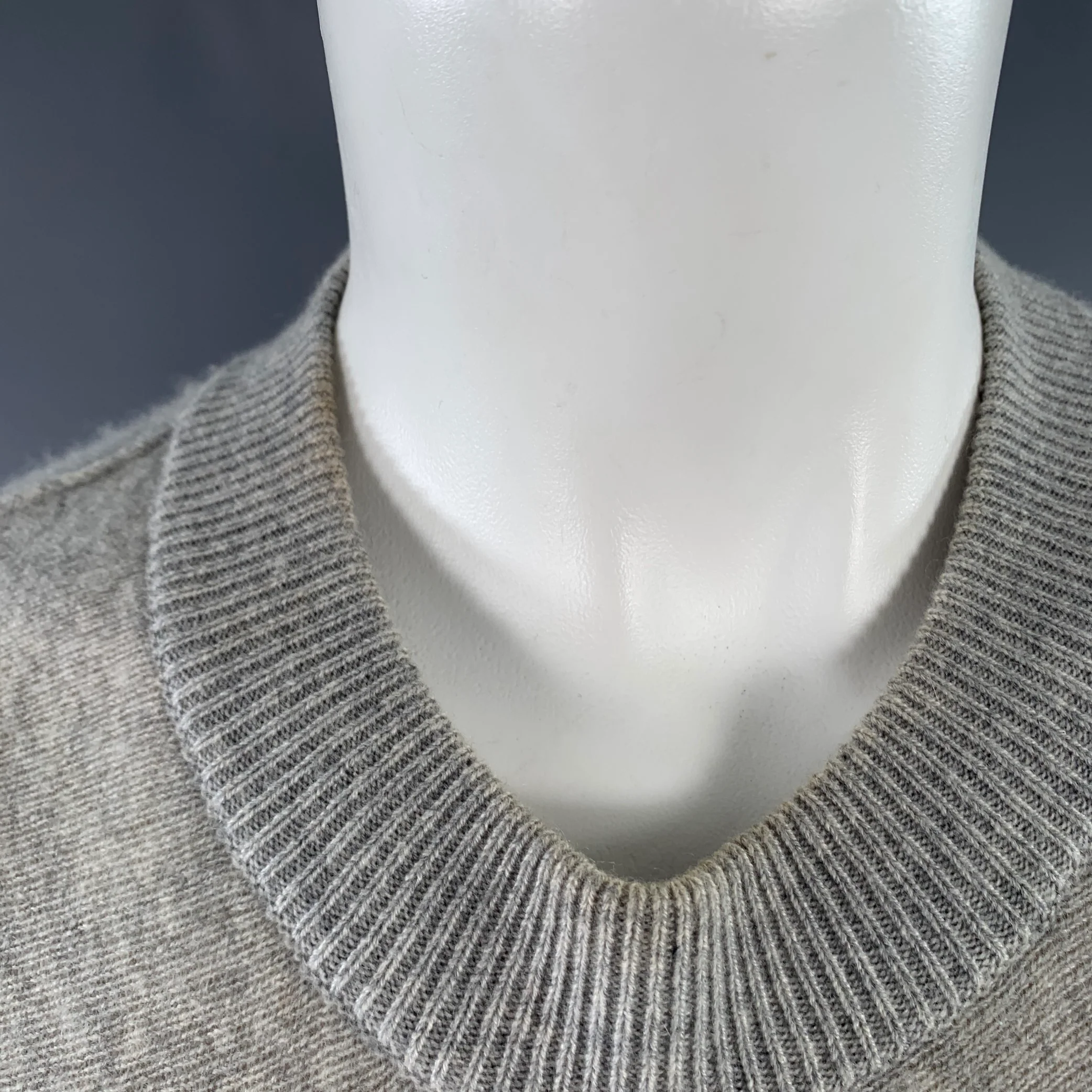 PROENZA SCHOULER Size XS Heather Grey Cashmere Blend Crew Neck Large Pockets Pullover - Image 10