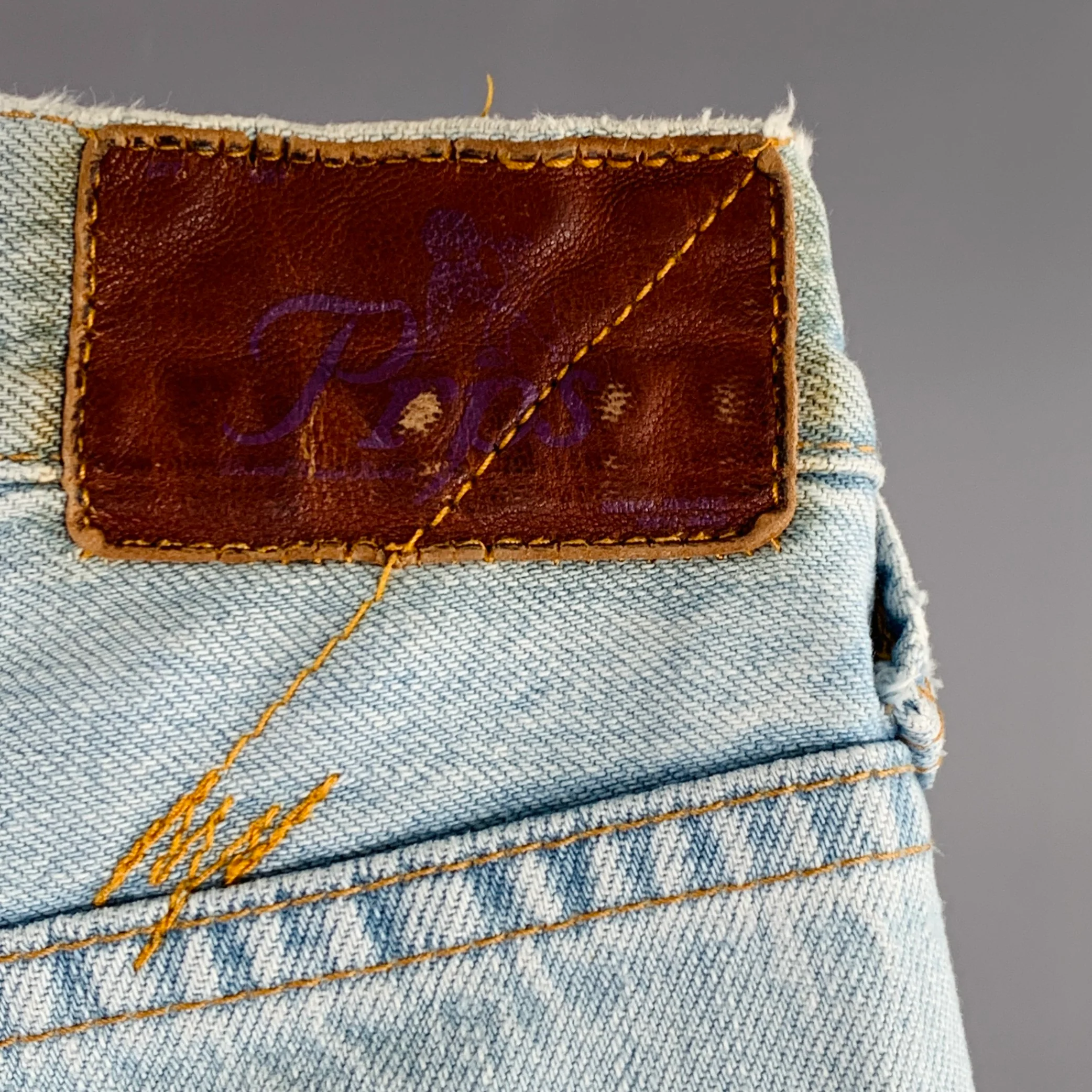 PRPS Size 28 Blue Distressed Cotton Straight Slim Five Pockets Jeans - Image 6