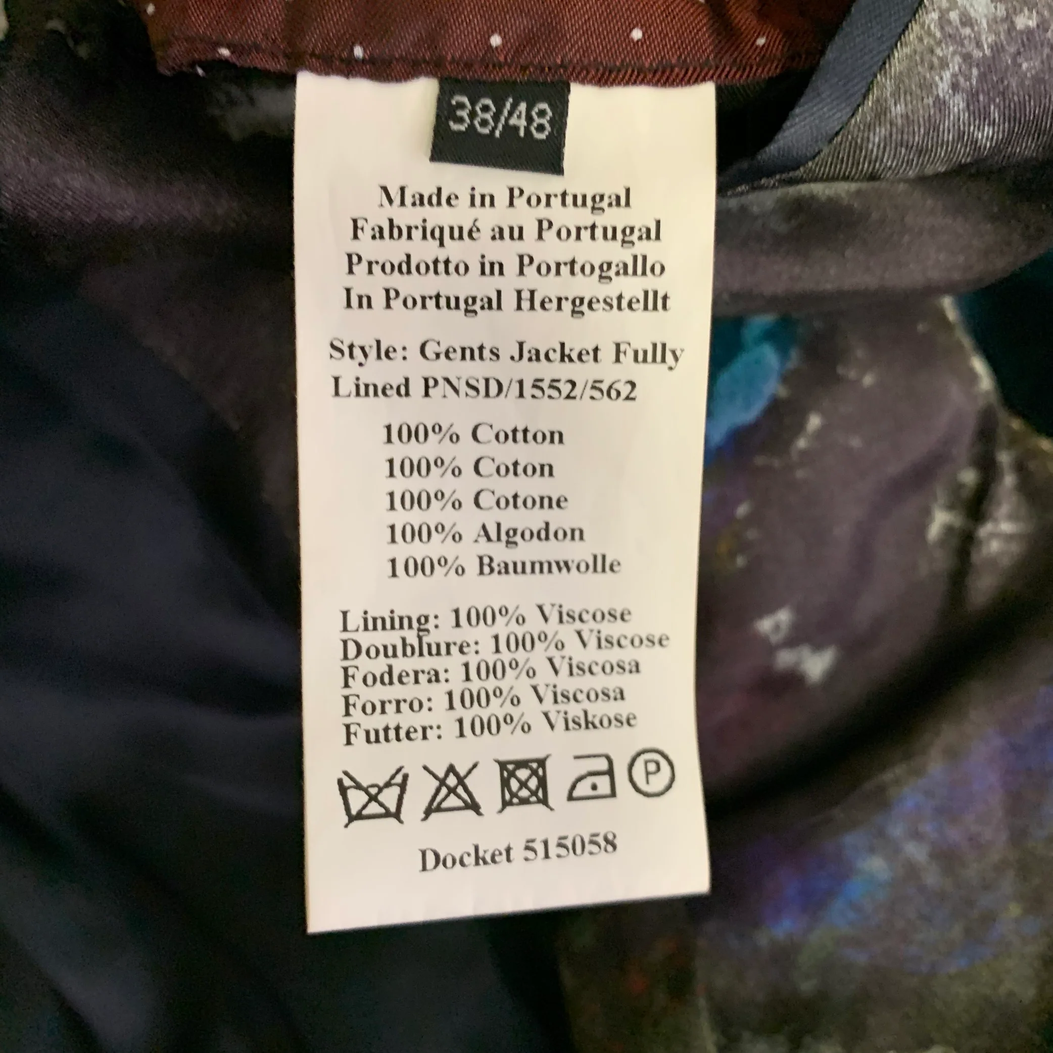 PS by PAUL SMITH Chest Size 38 Navy Velvet Cotton Notch Lapel Sport Coat - Image 7