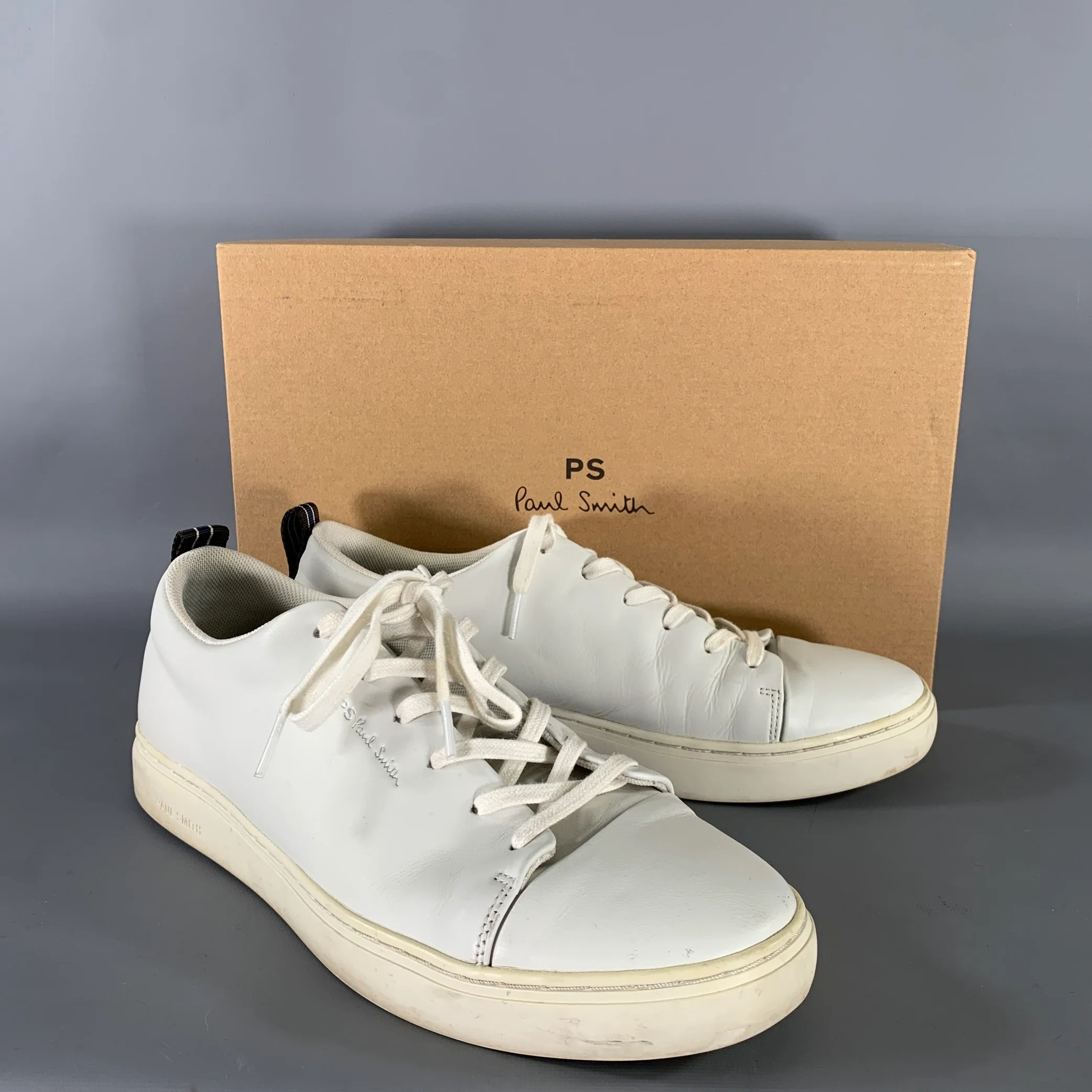 PS by PAUL SMITH Size 10 White M2S LEE01 ACLE Leather Sneakers - Image 8
