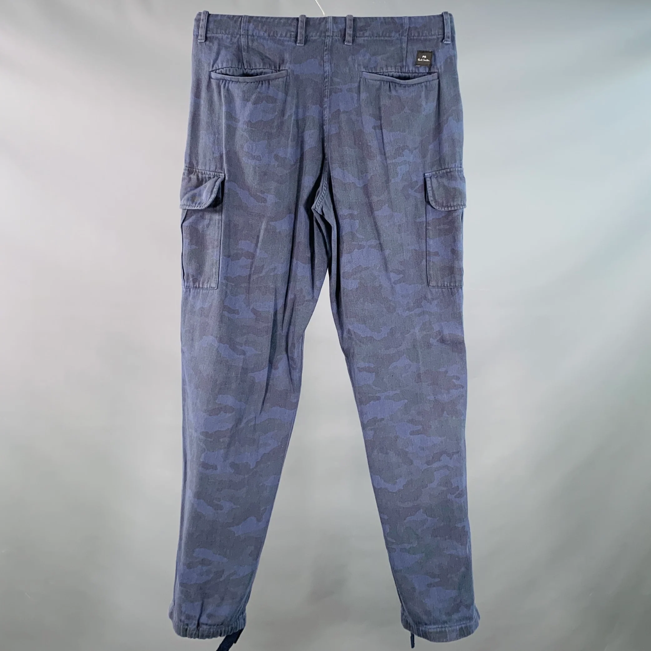 PS by PAUL SMITH Size 30 Blue Grey Camouflage Cargo Zip Fly Casual Pants - Image 3