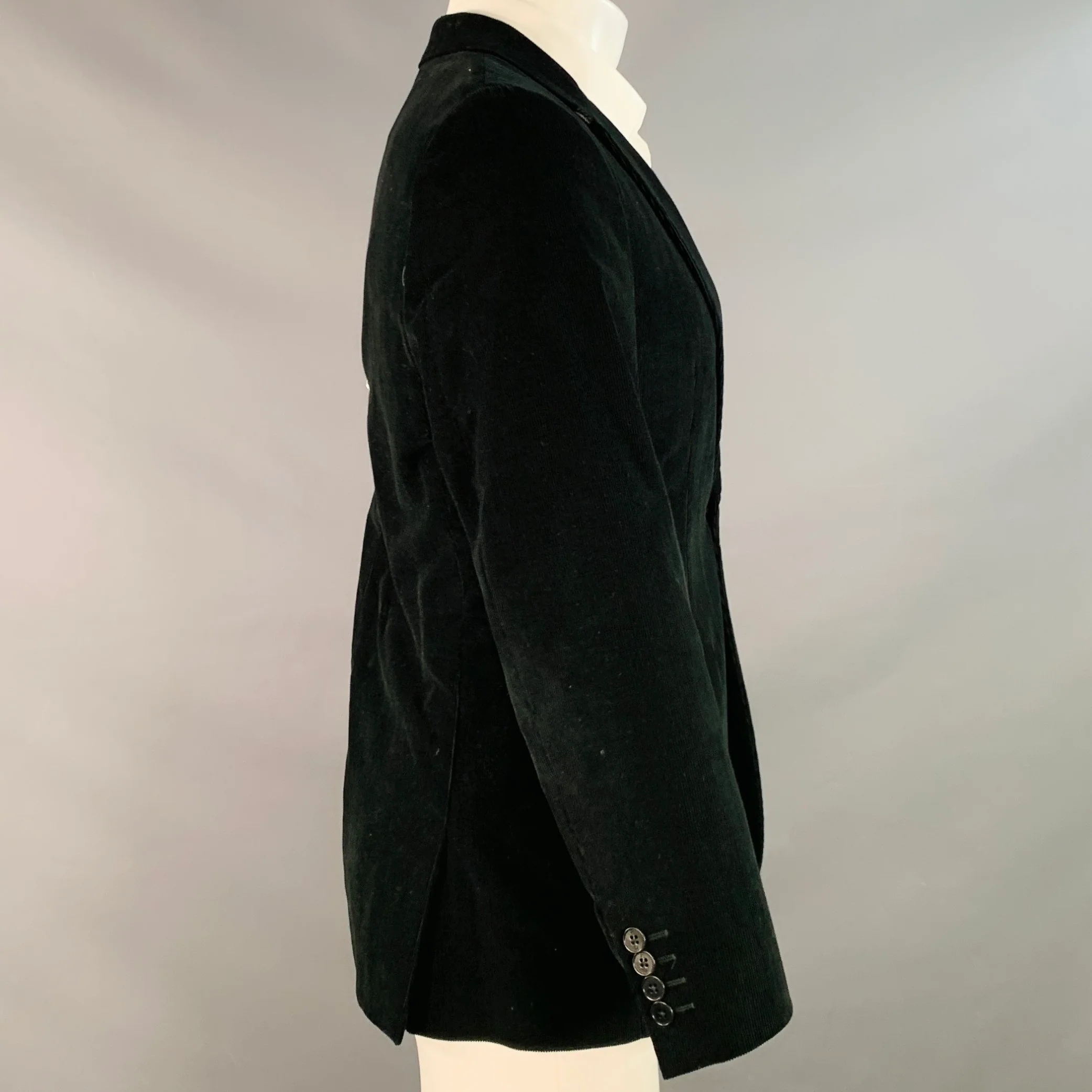 PS by PAUL SMITH Size 38 Black Corduroy Cotton Notch Lapel Sport Coat - Image 3