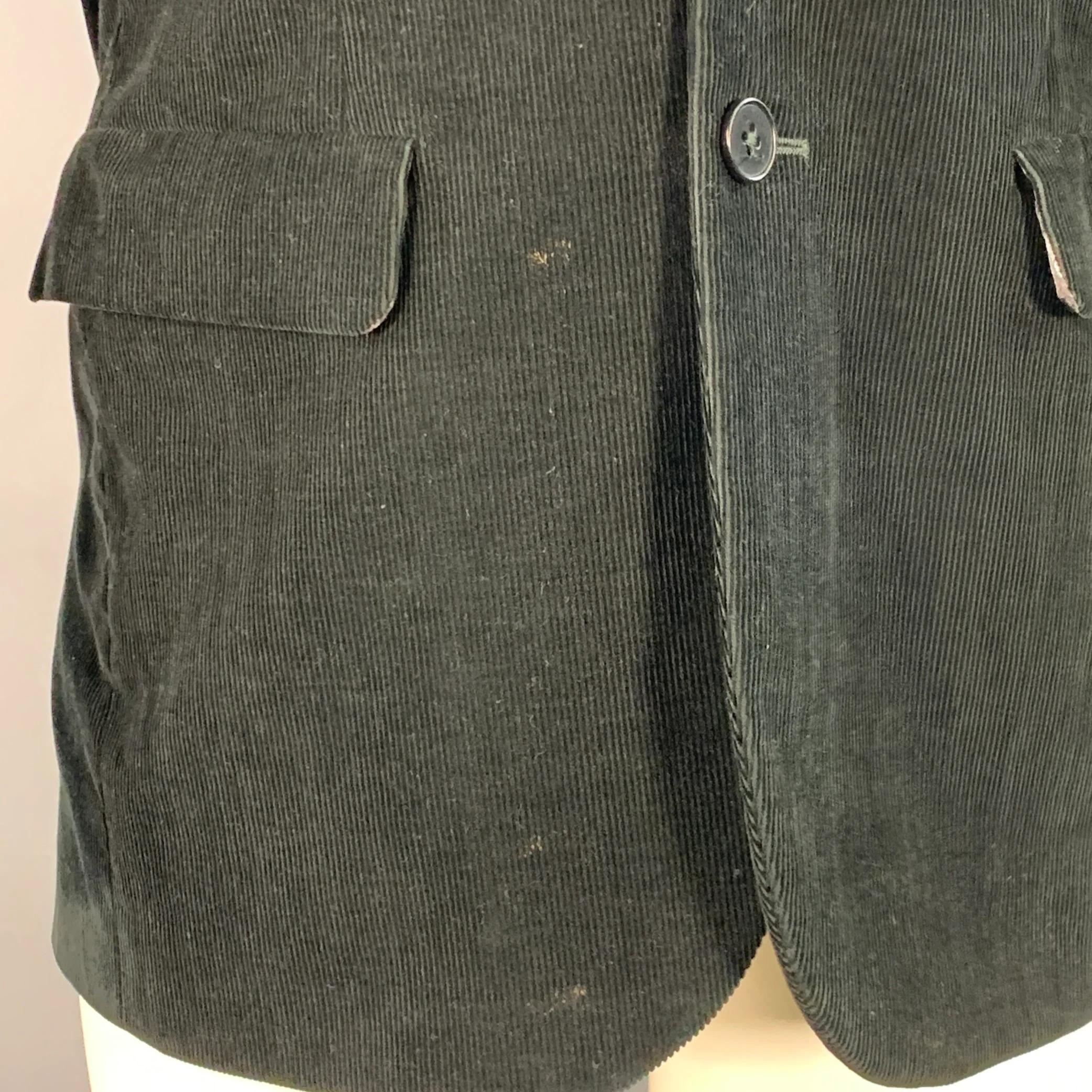 PS by PAUL SMITH Size 38 Black Corduroy Cotton Notch Lapel Sport Coat - Image 6