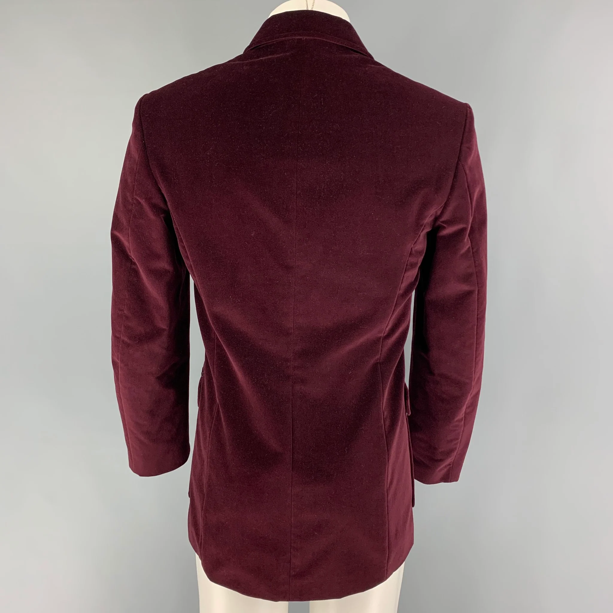 PS by PAUL SMITH Size 38 Burgundy Velvet Cotton Jacket - Image 3