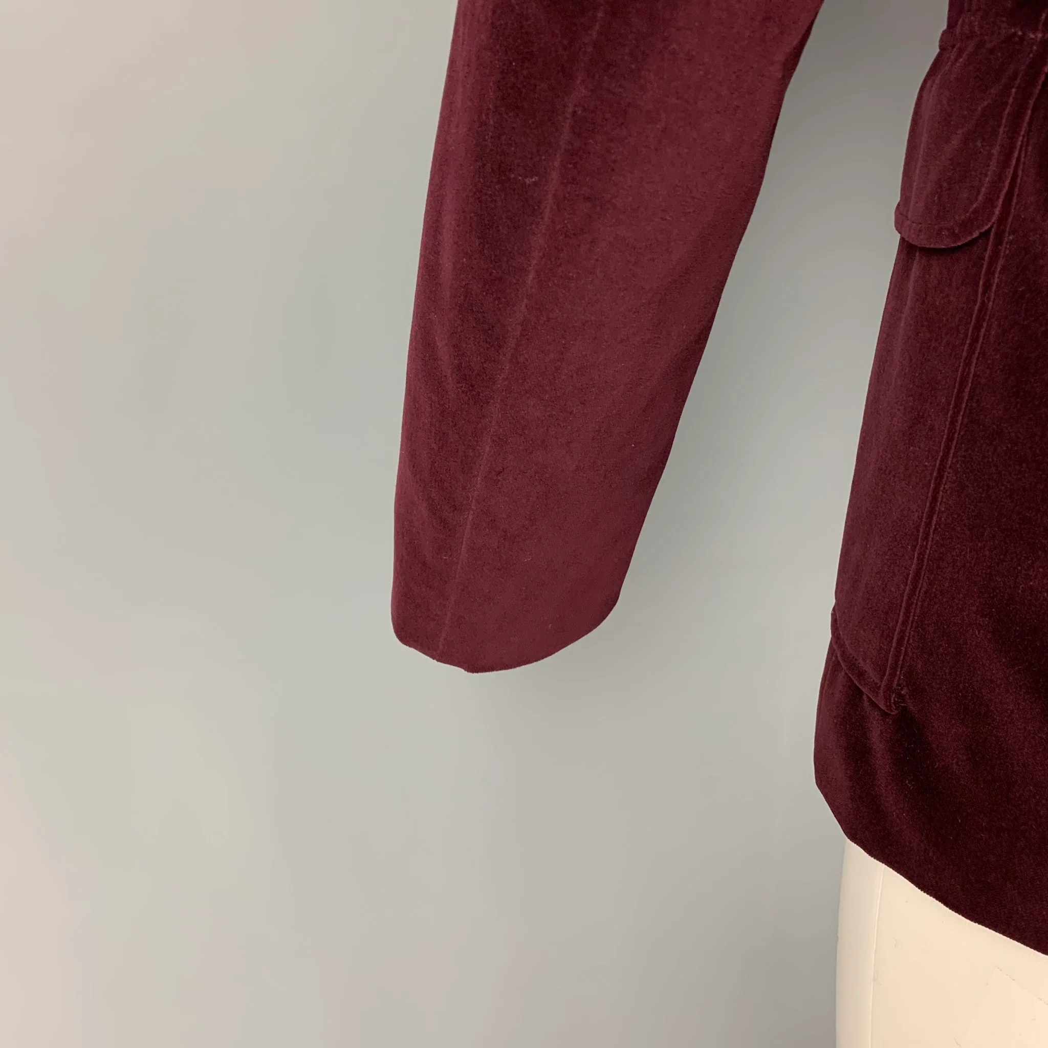 PS by PAUL SMITH Size 38 Burgundy Velvet Cotton Jacket - Image 4