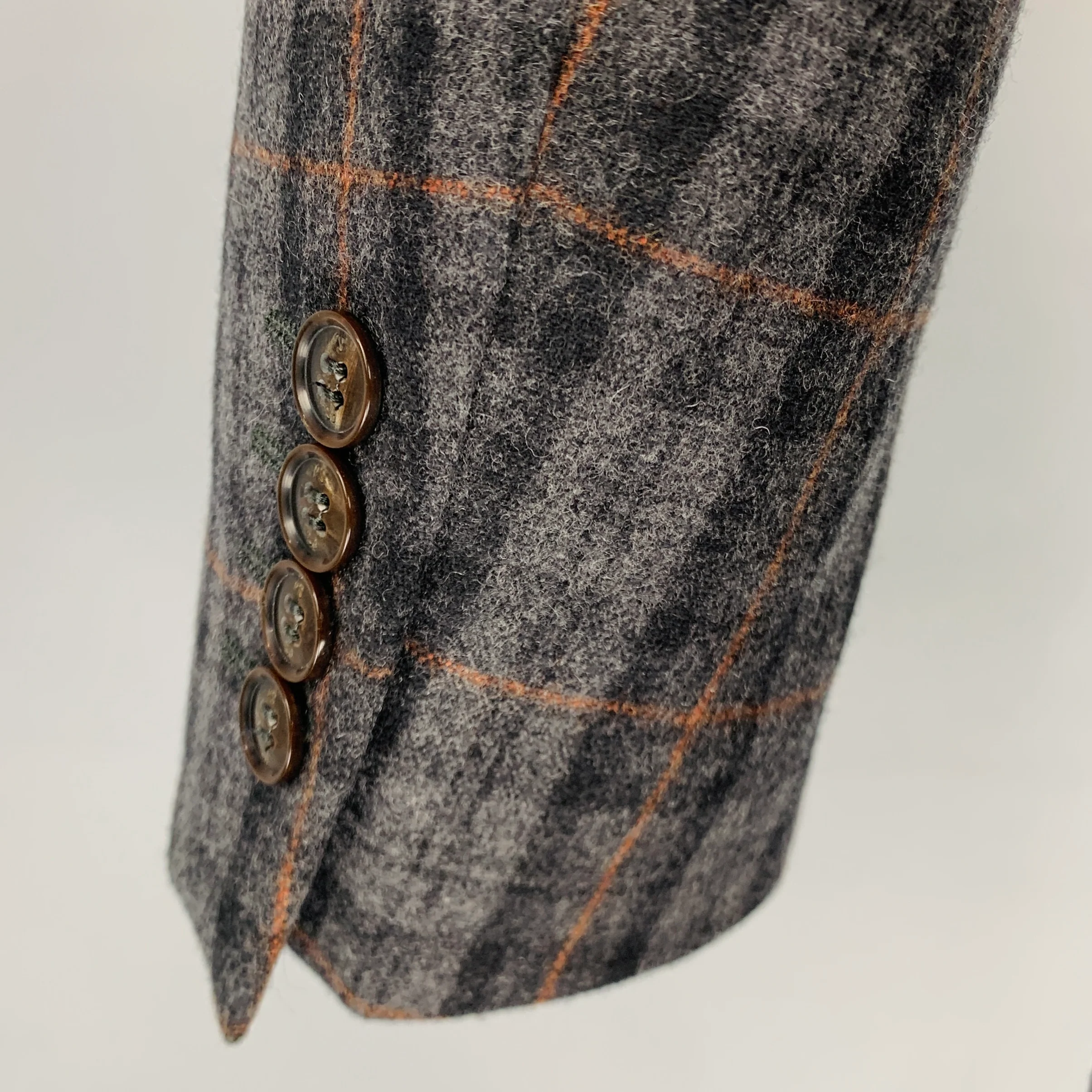 PS by PAUL SMITH Size 40 Black Plaid Wool Nylon Notch Lapel Sport Coat - Image 6