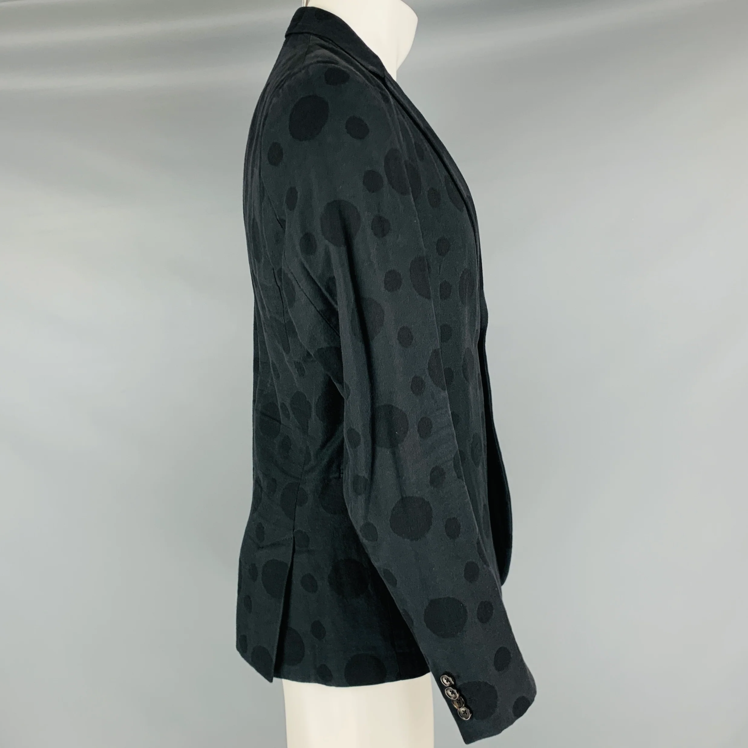 PS by PAUL SMITH Size 40 Black Polka Dot Cotton Viscose Sport Coat - Image 3
