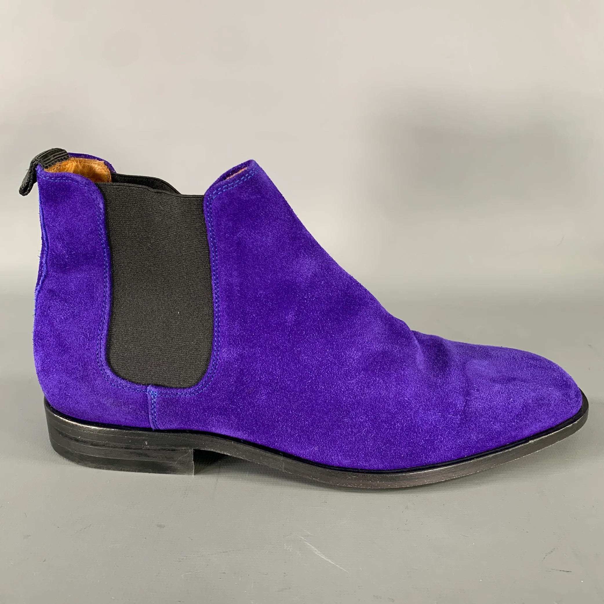 PS by PAUL SMITH Size 7 Purple Black Textured Leather Pull On Boots - Image 2