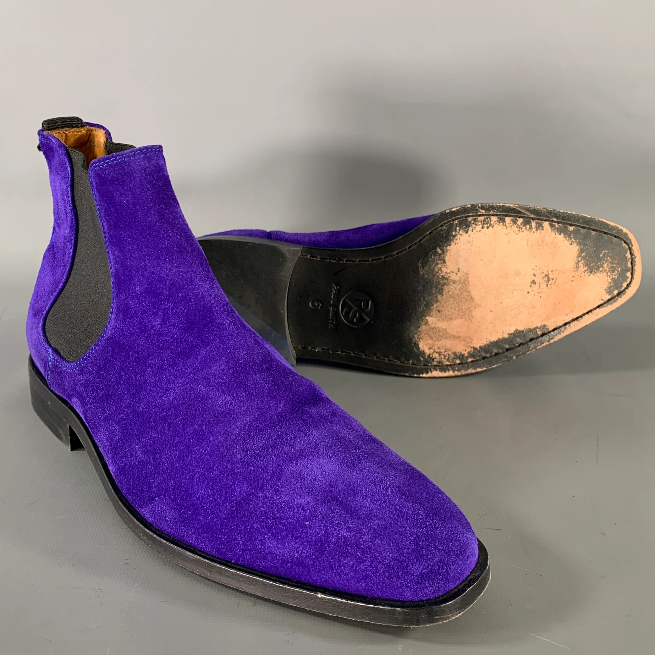 PS by PAUL SMITH Size 7 Purple Black Textured Leather Pull On Boots - Image 5