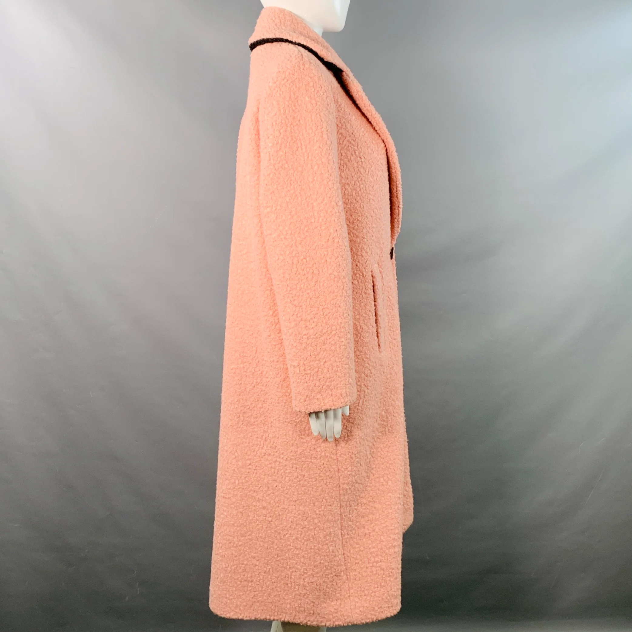 PS by PAUL SMITH Size S Pink Polyester Faux Shearling Double Breasted Teddy Coat - Image 3