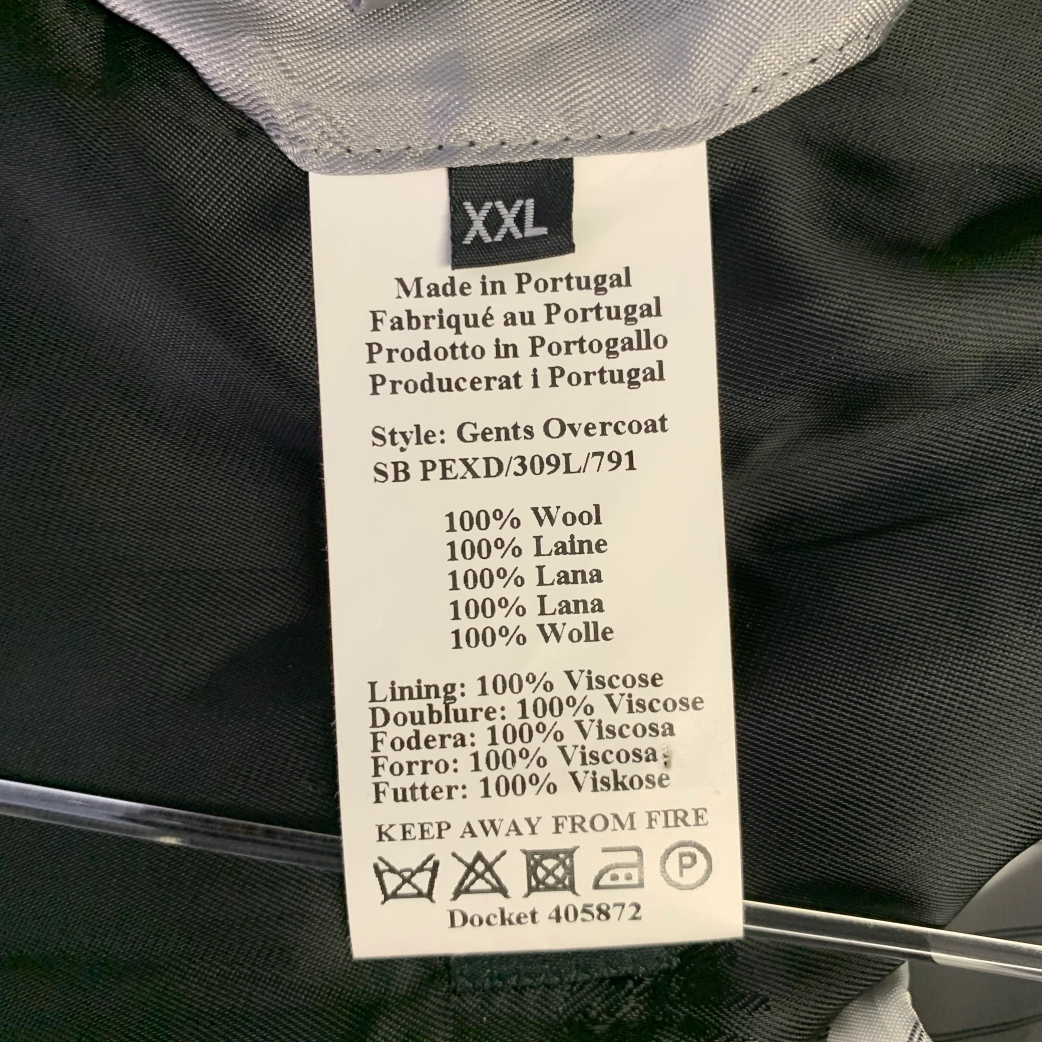 PS by PAUL SMITH Gents Overcoat Size XXL Grey Black Nailhead Wool Contrast Collar Coat - Image 7