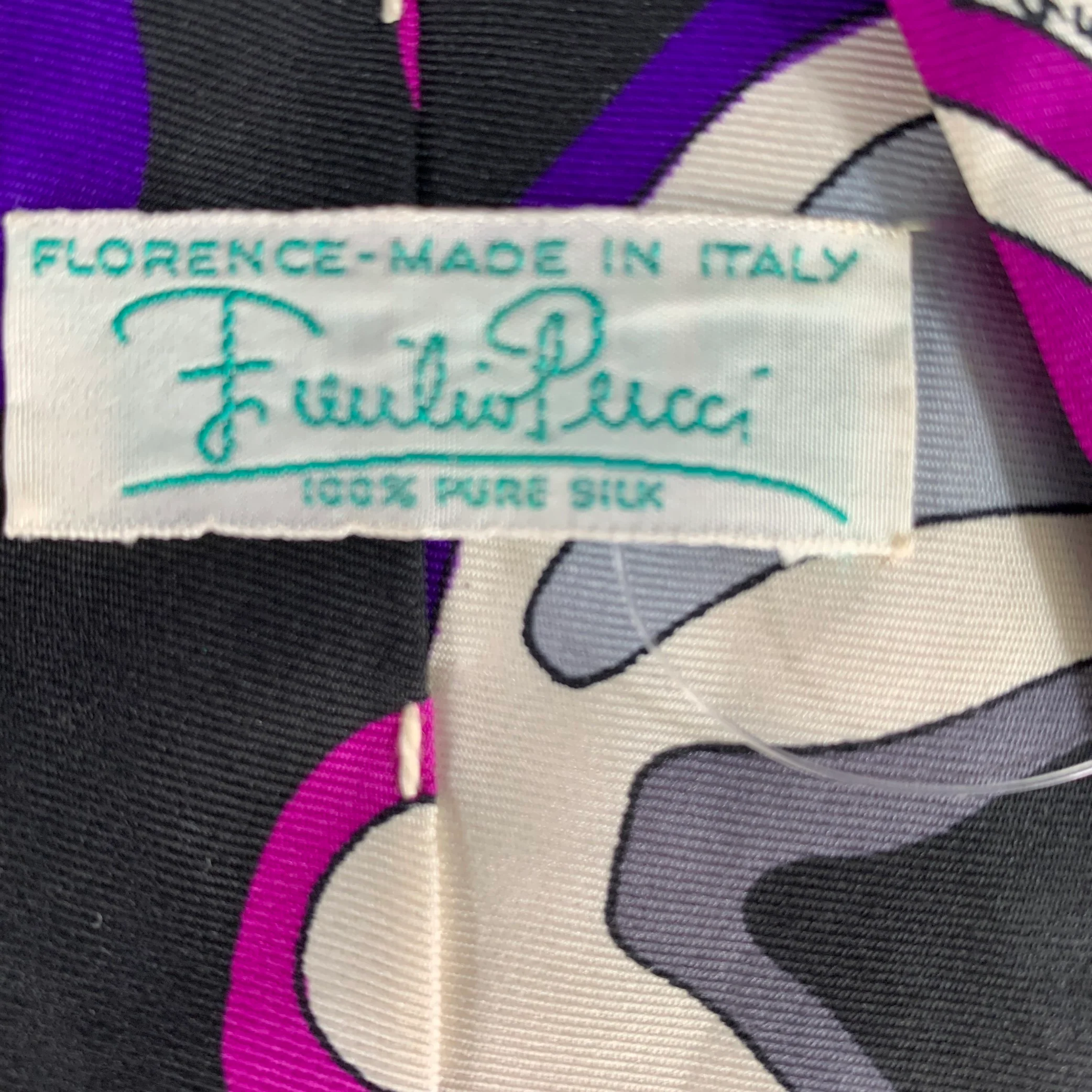 PUCCI Purple Fuchsia Geometric Silk Tie - Image 3