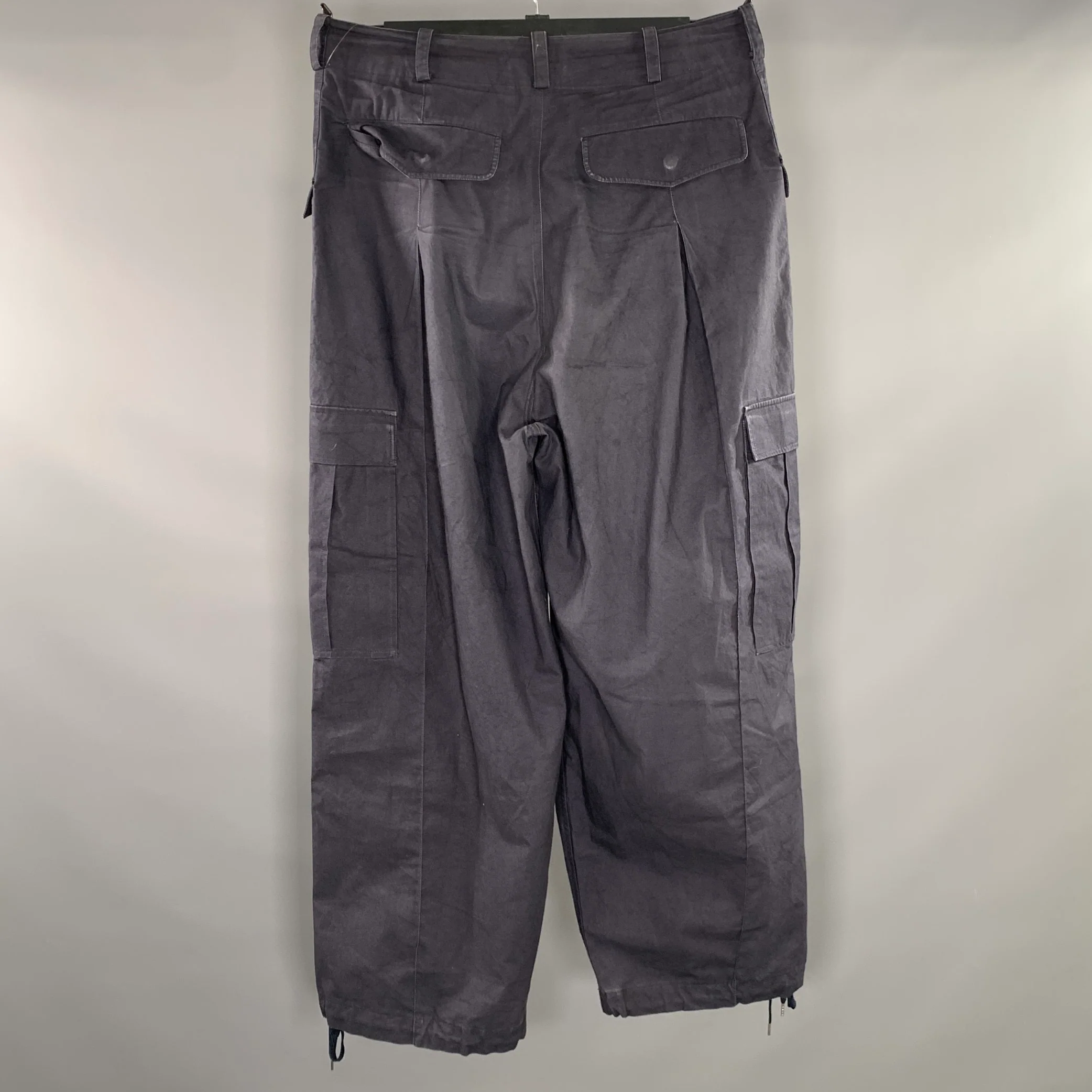 PUNISHMENT Size 36 Navy Pleated Cotton Cargo Casual Pants - Image 2