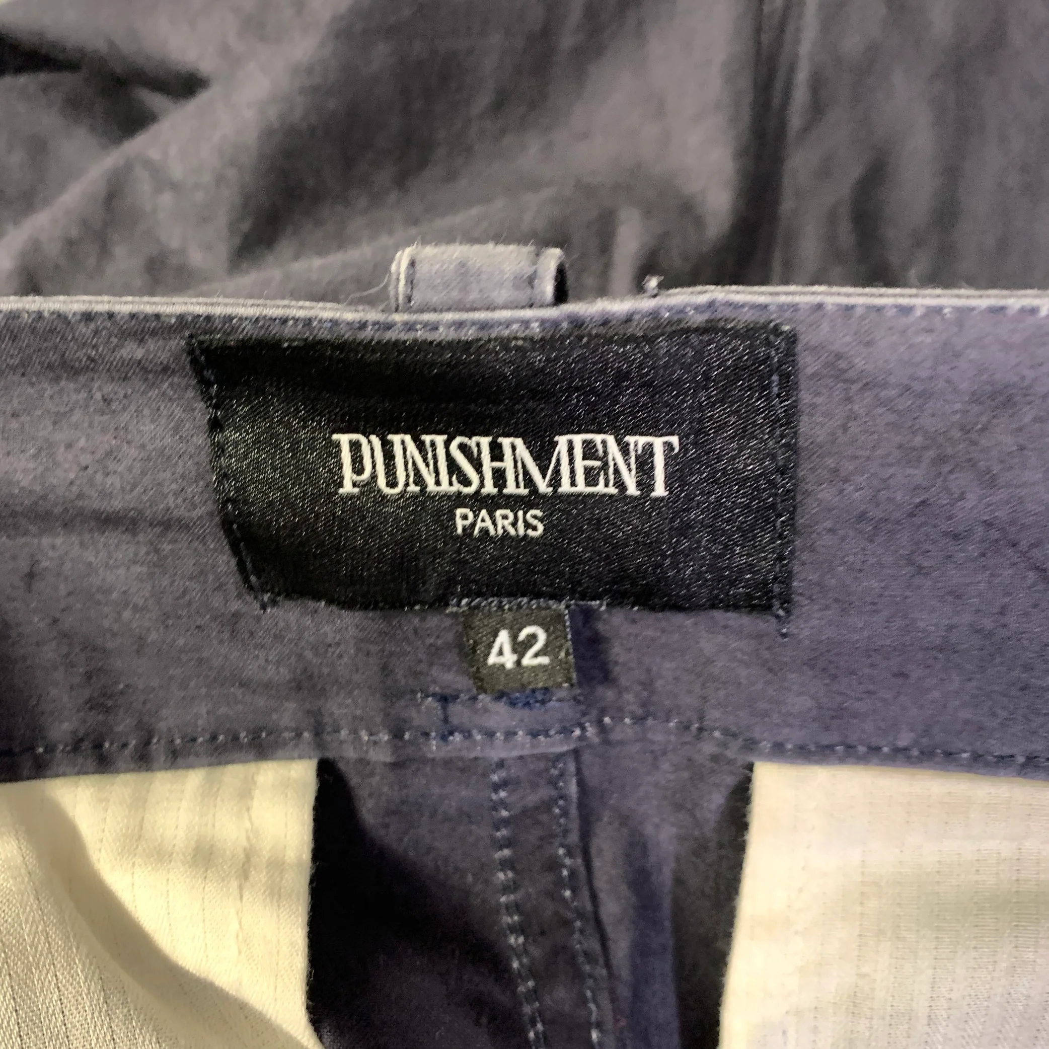 PUNISHMENT Size 36 Navy Pleated Cotton Cargo Casual Pants - Image 3