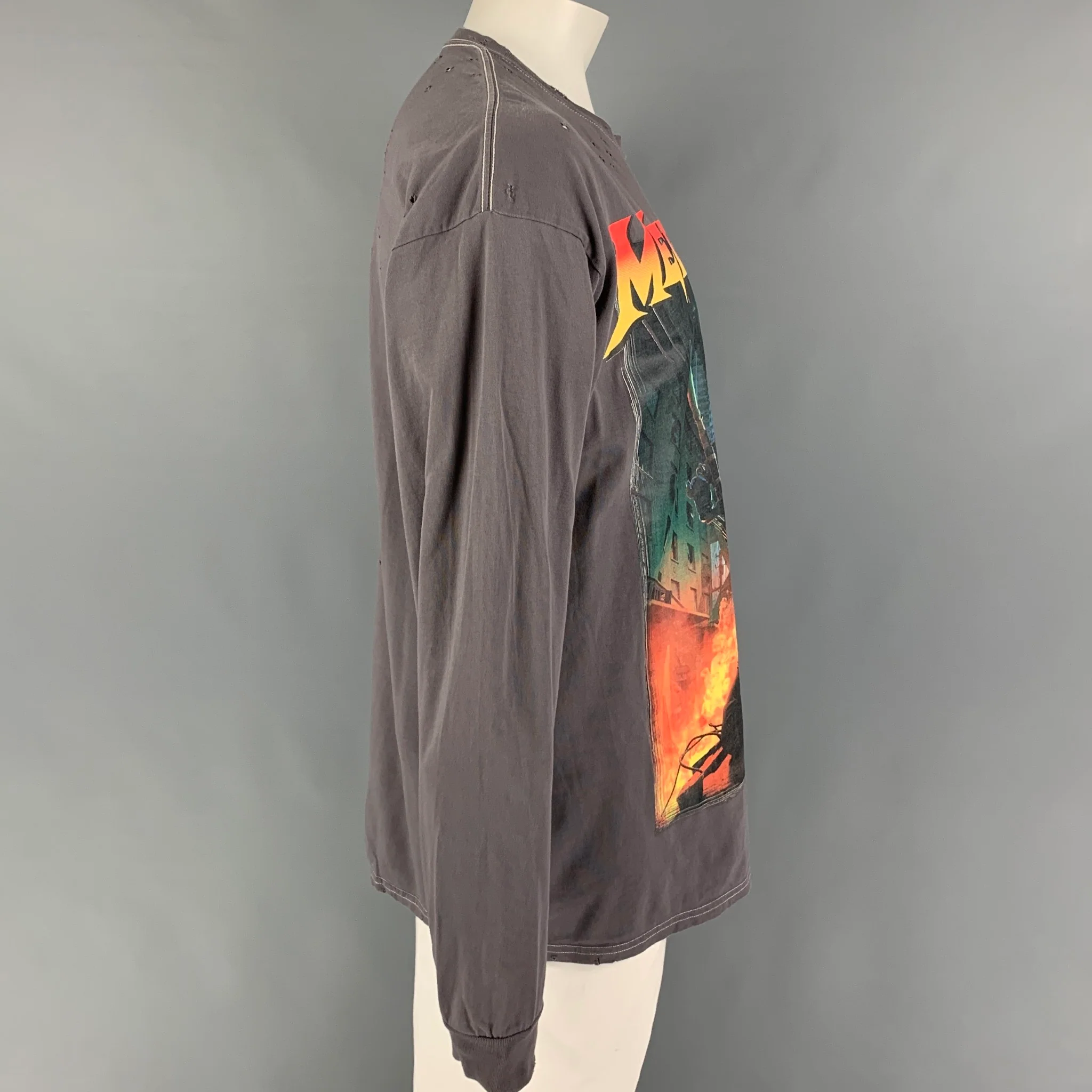 R13 Size M Grey Graphic Oversized Megadeth T-shirt - Image 2