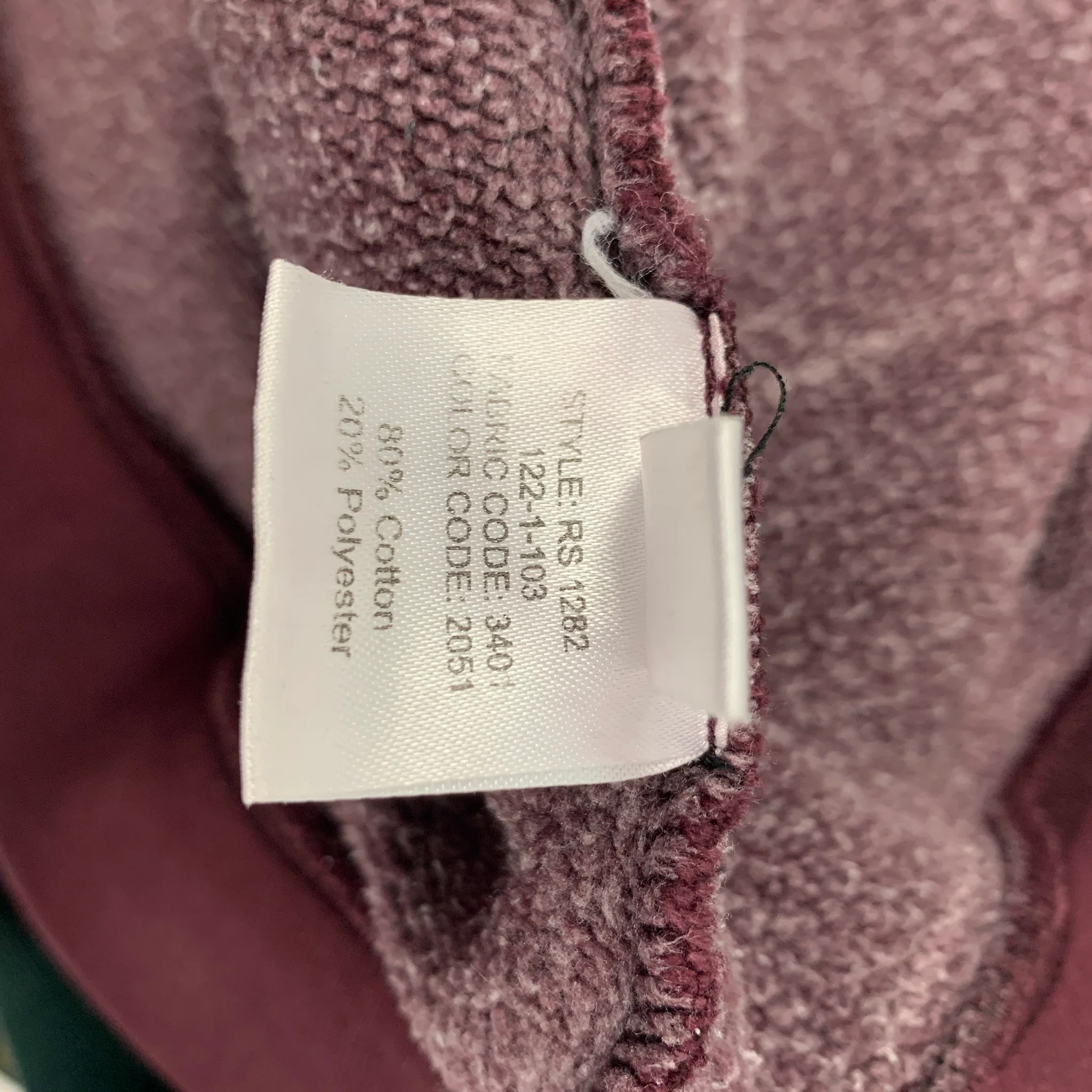 RAF SIMONS AW 12 Size L Green Burgundy Ombre Cotton Polyester Crew-Neck Pullover - Image 5