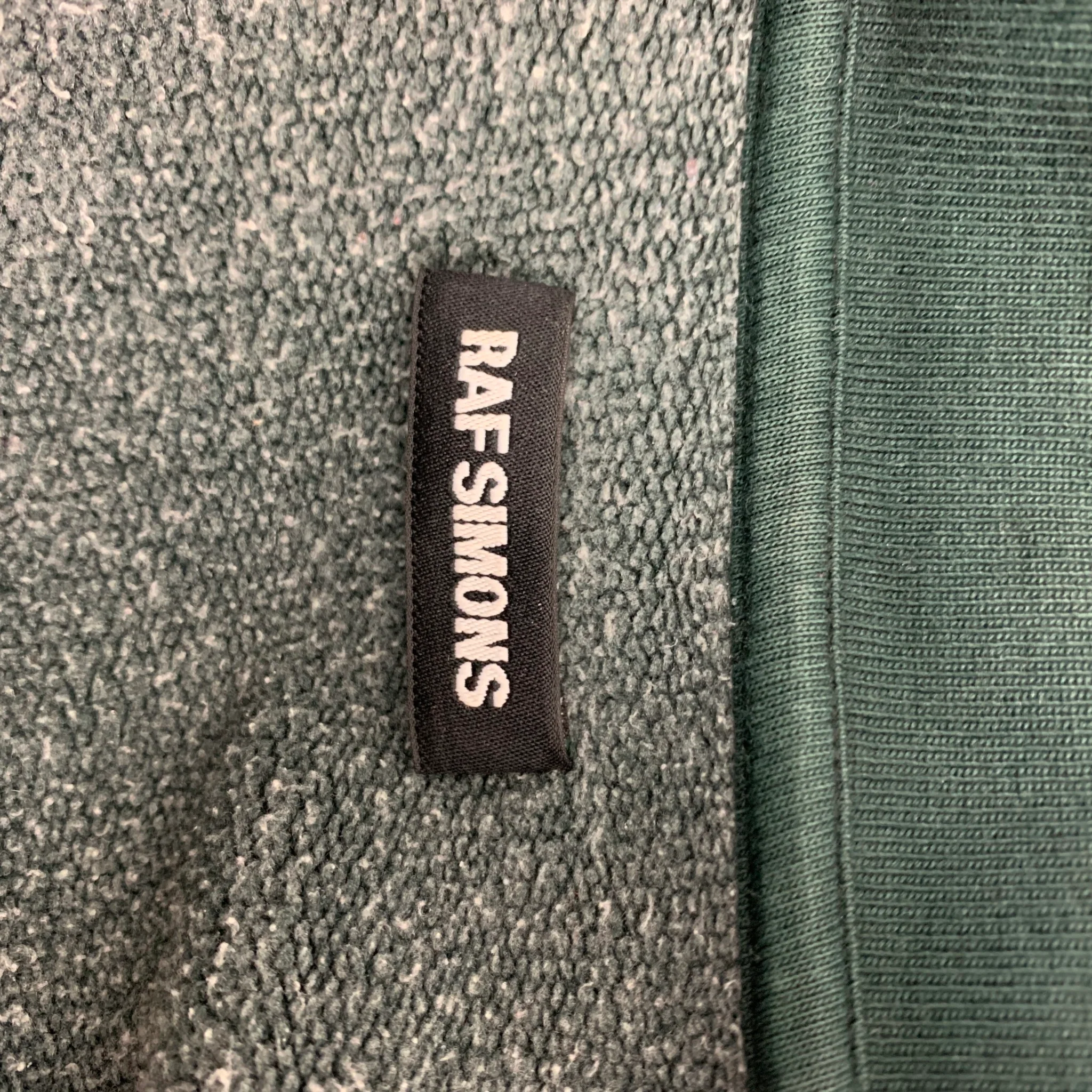 RAF SIMONS AW 12 Size L Green Burgundy Ombre Cotton Polyester Crew-Neck Pullover - Image 6