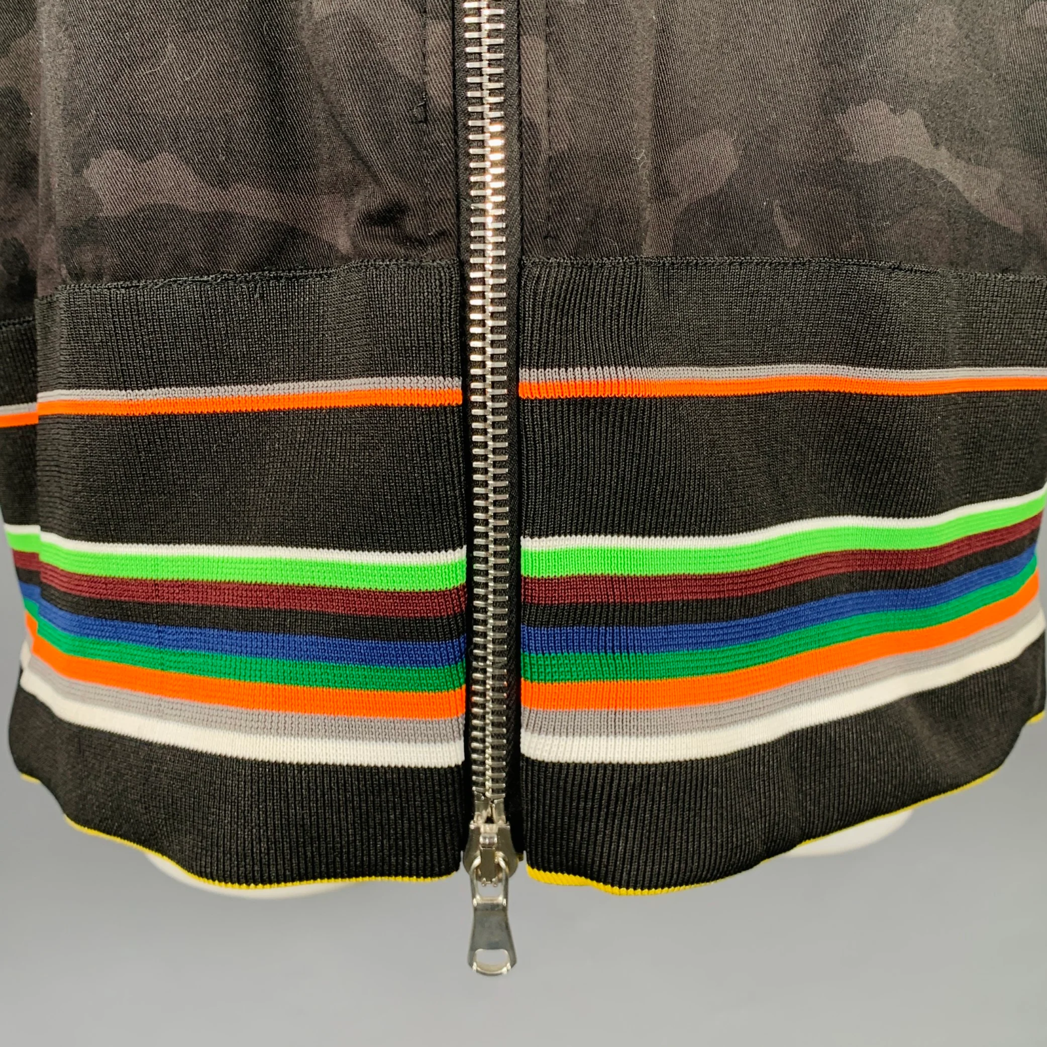 RAF SIMONS Size 38 Black Grey Oversized Camo Cotton Zip Up Coat - Image 2