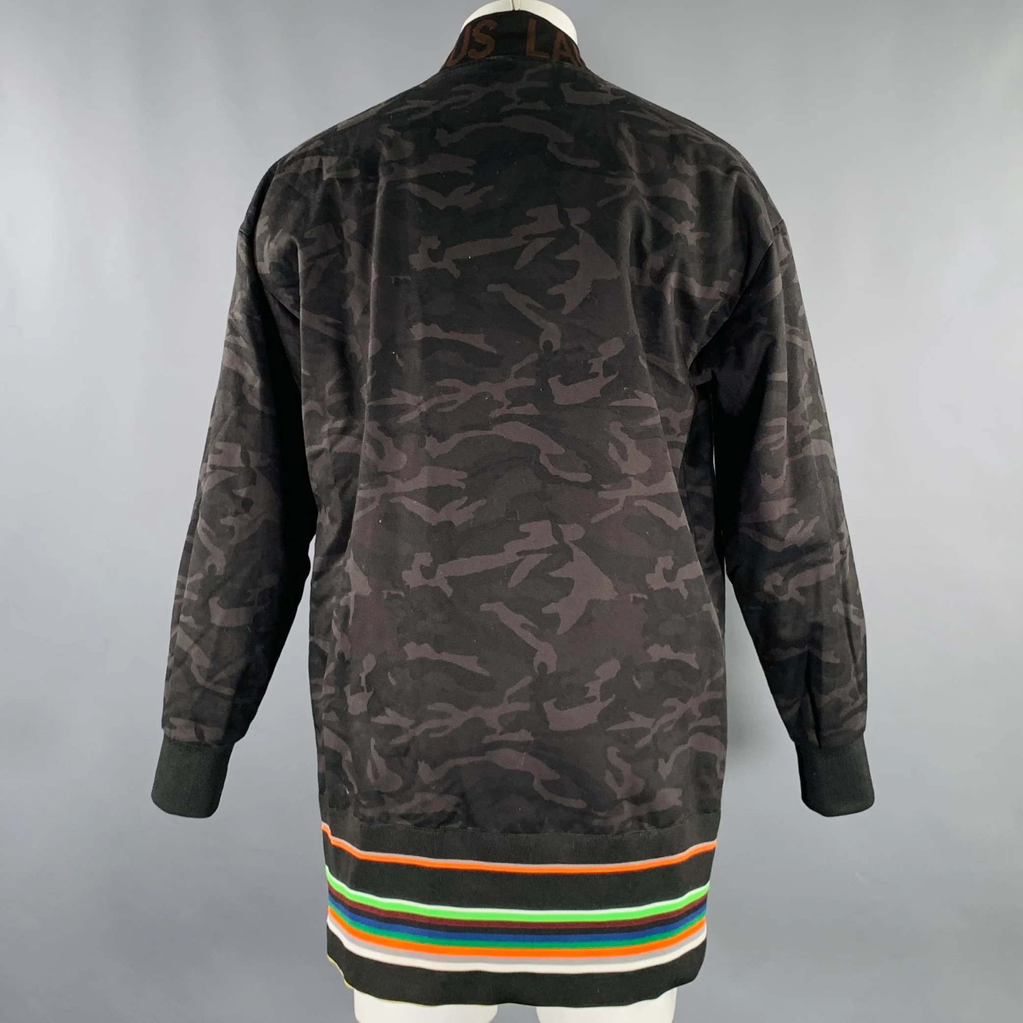 RAF SIMONS Size 38 Black Grey Oversized Camo Cotton Zip Up Coat - Image 4