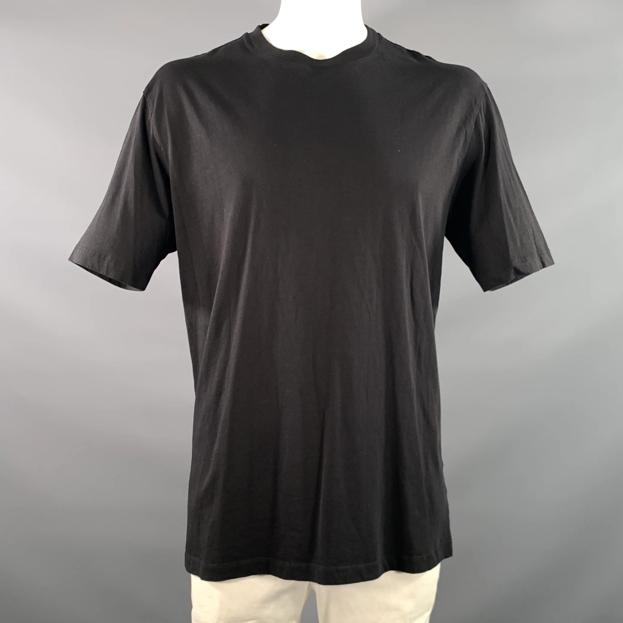 RAF SIMONS Size XL Black White Graphic Cotton Oversized Tshirt