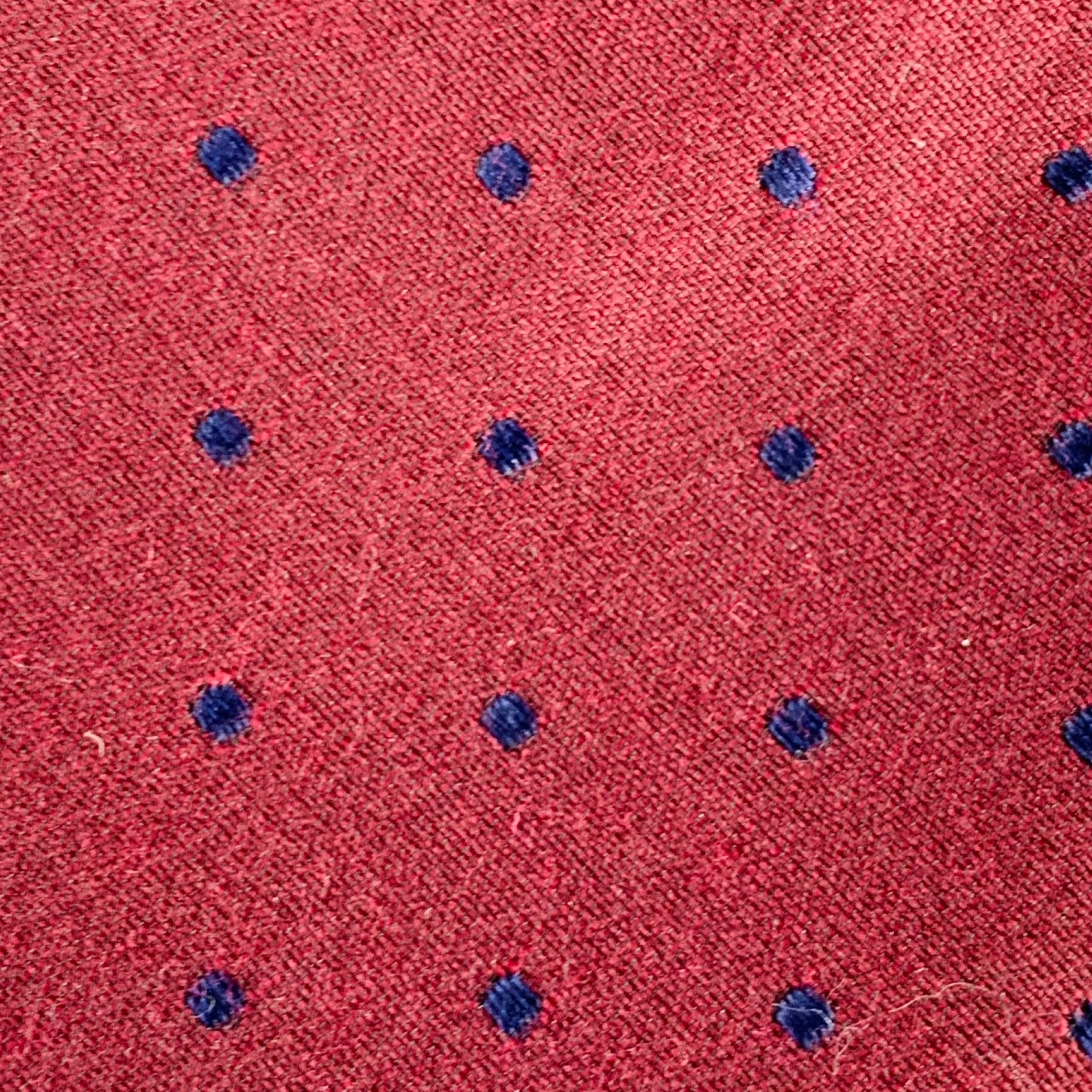 RAG & BONE Burgundy Navy Dots Wool Silk Tie - Image 2