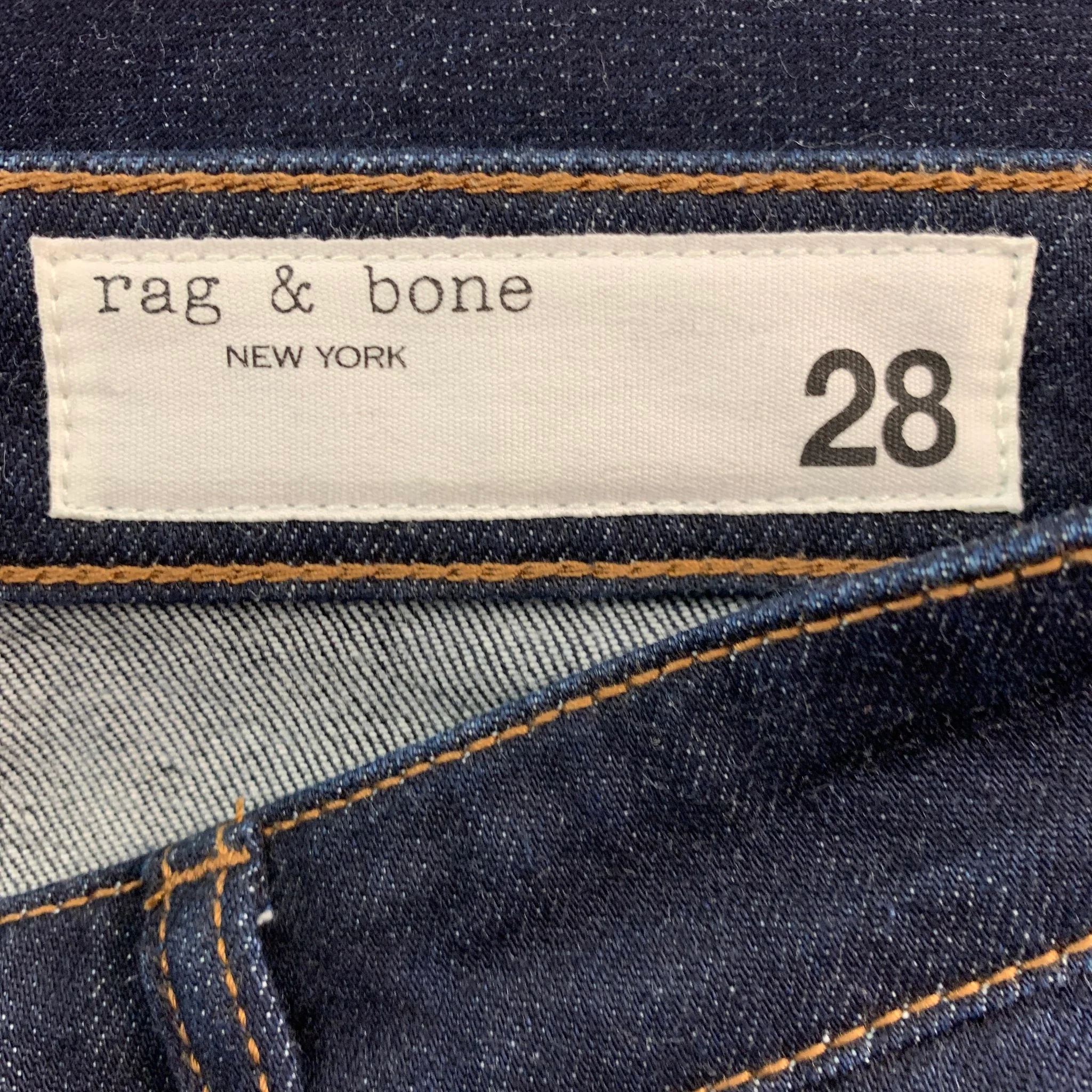 RAG & BONE Size 28 Navy Cotton Elastane Jeans - Image 3