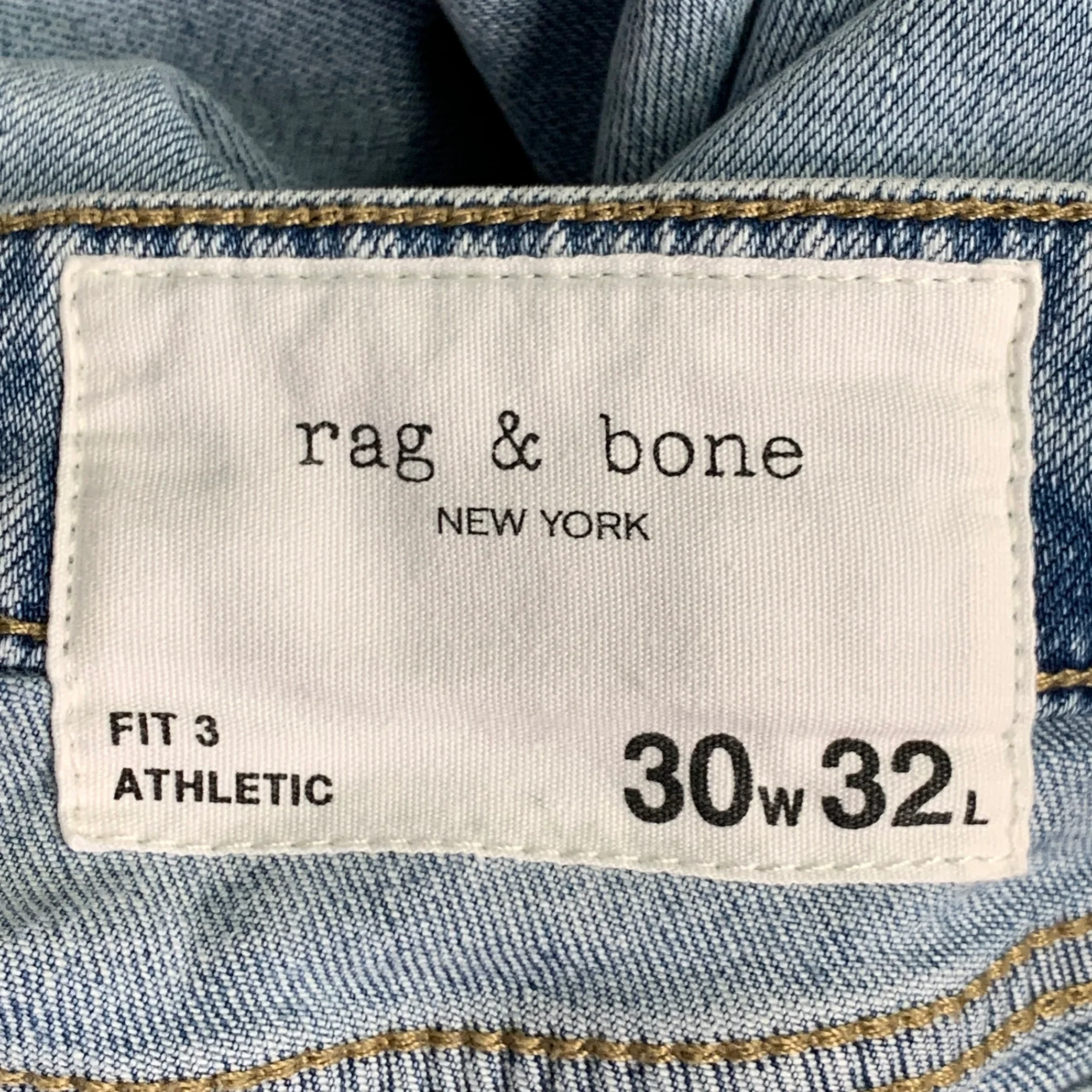 RAG & BONE Size 30 Fit 3 Athletic Light Blue Cotton Blend Jeans - Image 4