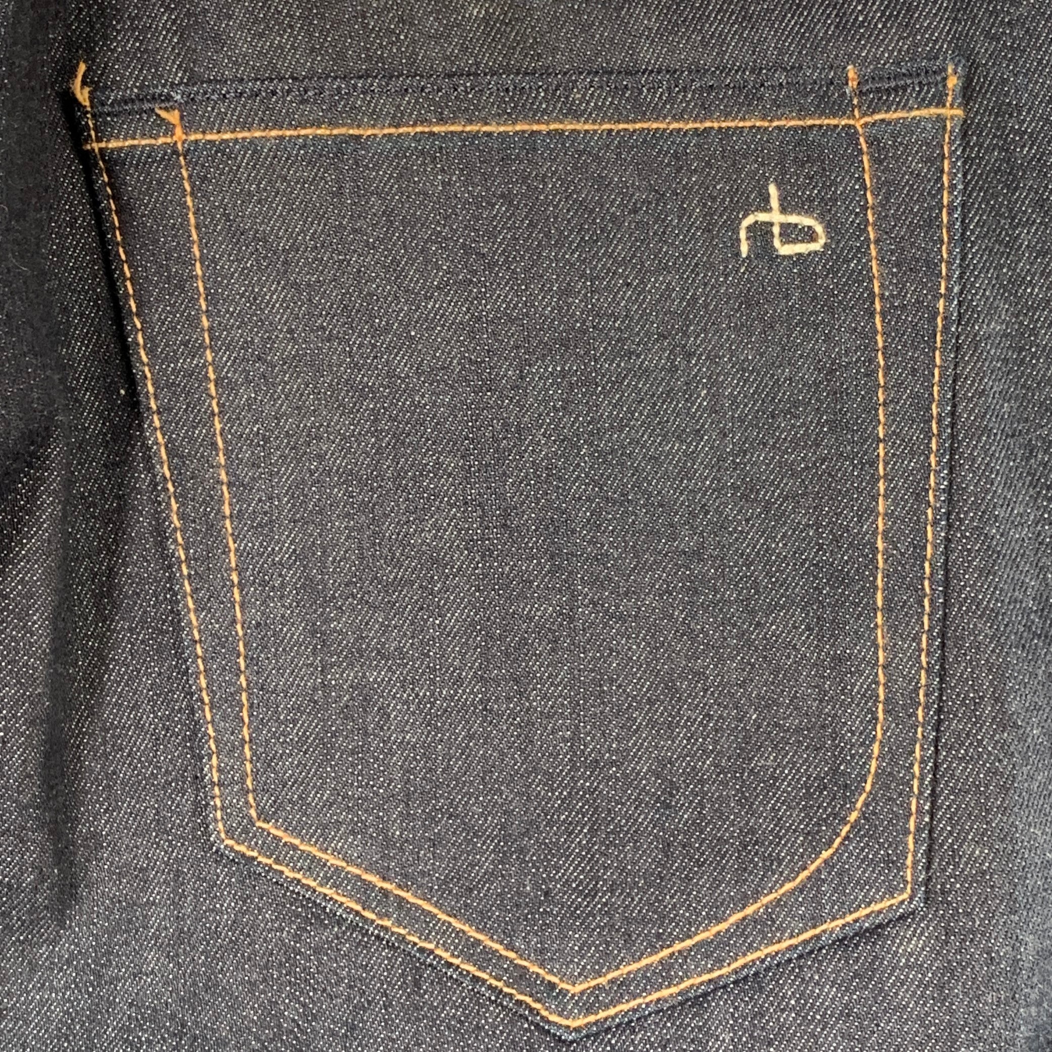 RAG & BONE Size 30 Navy Cotton Straight Selvedge Jeans - Image 4