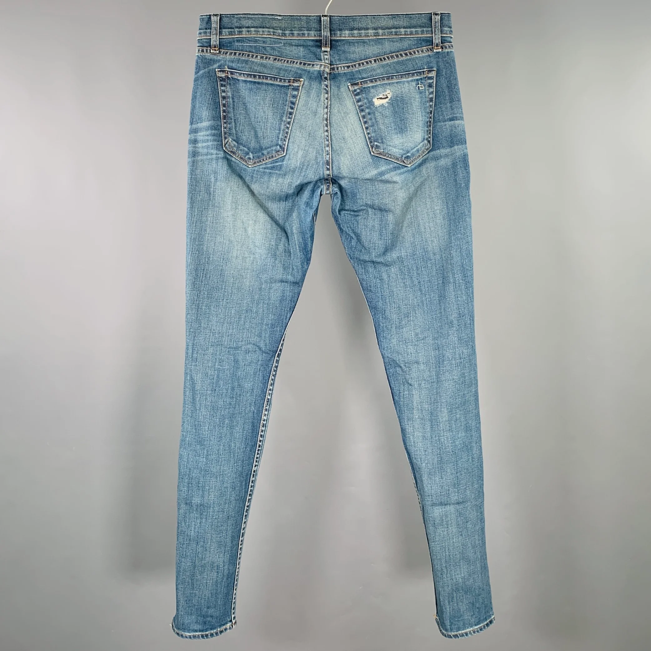 RAG & BONE Size 31 Blue Cotton Slim Five Pockets Jeans - Image 2
