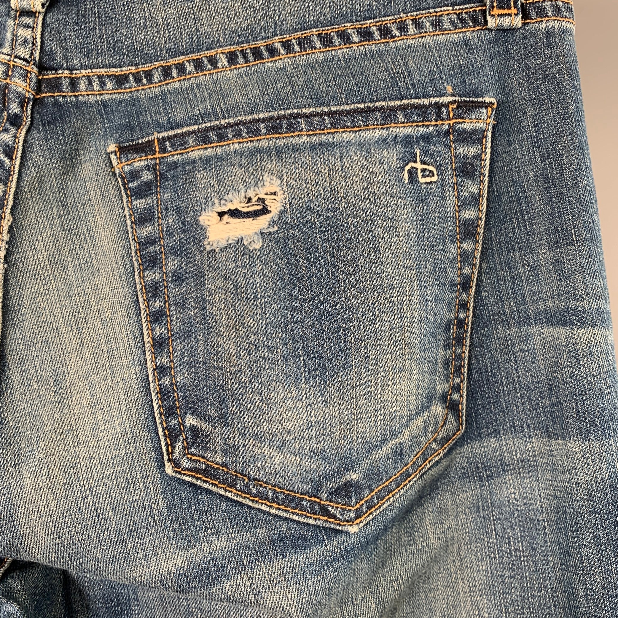 RAG & BONE Size 31 Blue Cotton Slim Five Pockets Jeans - Image 3