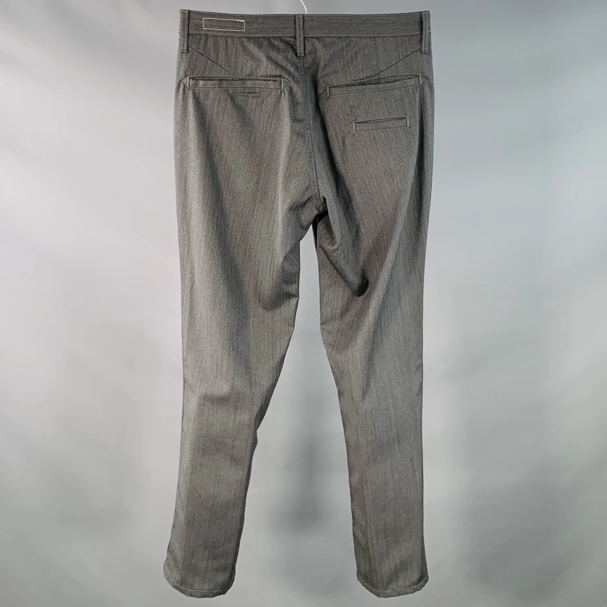 RAG & BONE Size 32 Charcoal Grey Herringbone Wool Tapered Casual Pants - Image 3