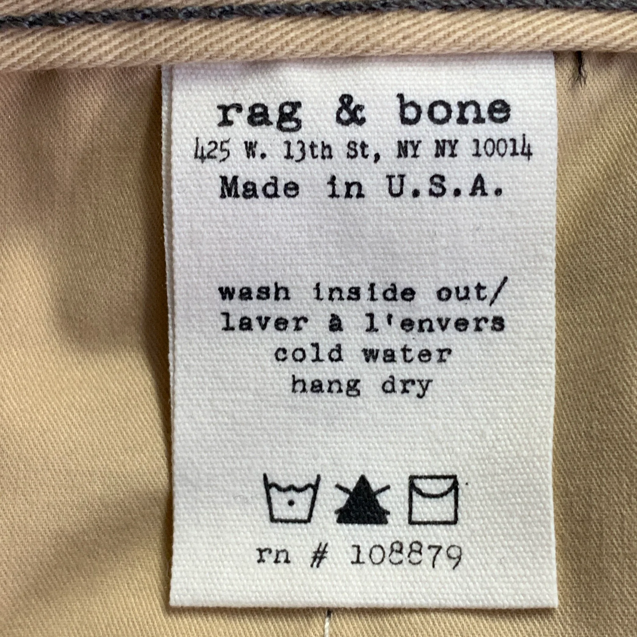 RAG & BONE Size 32 Charcoal Grey Herringbone Wool Tapered Casual Pants - Image 6