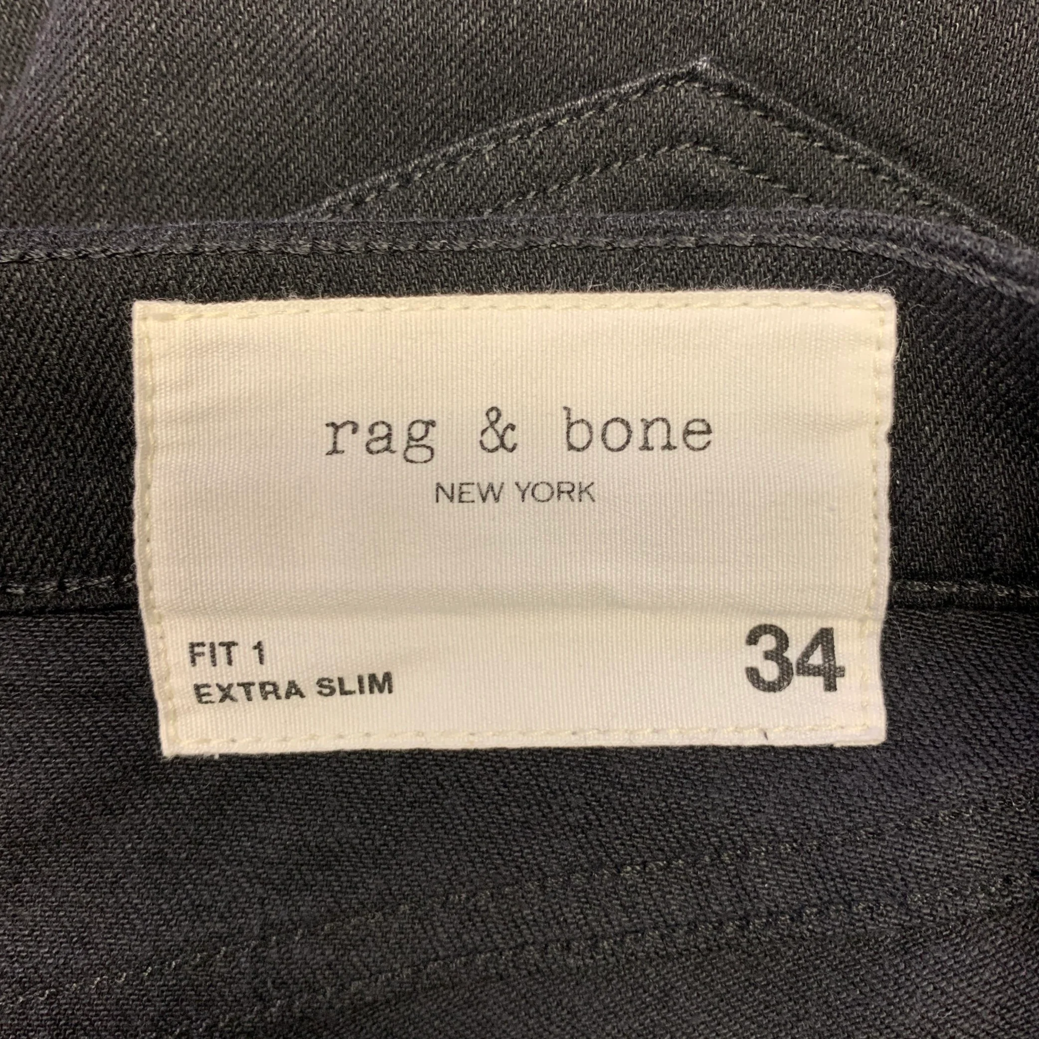RAG & BONE Size 34 Black Heather Cotton Blend Button Up Jeans - Image 4
