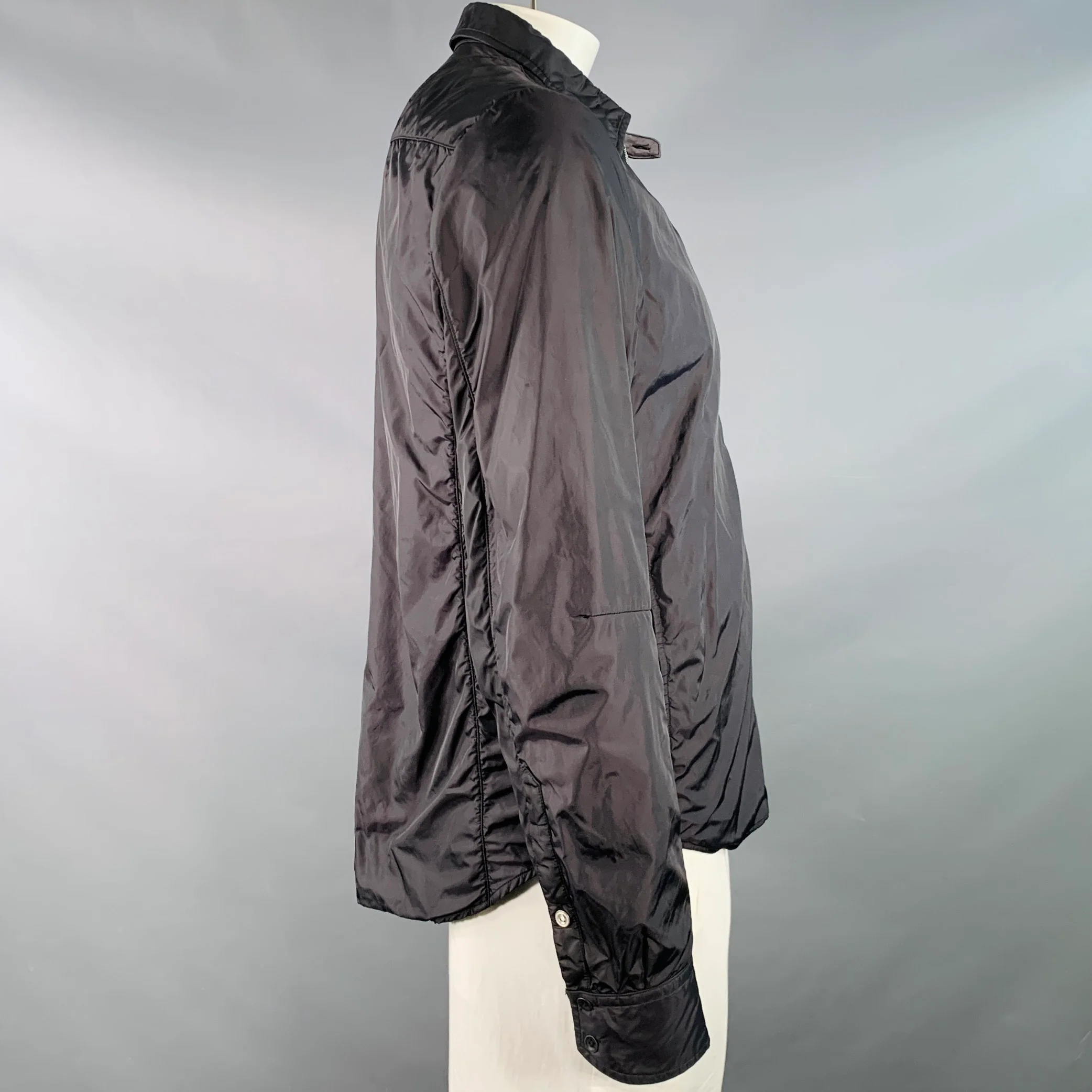 RAG & BONE Size L Black Nylon Pocket Shirt Jacket - Image 3