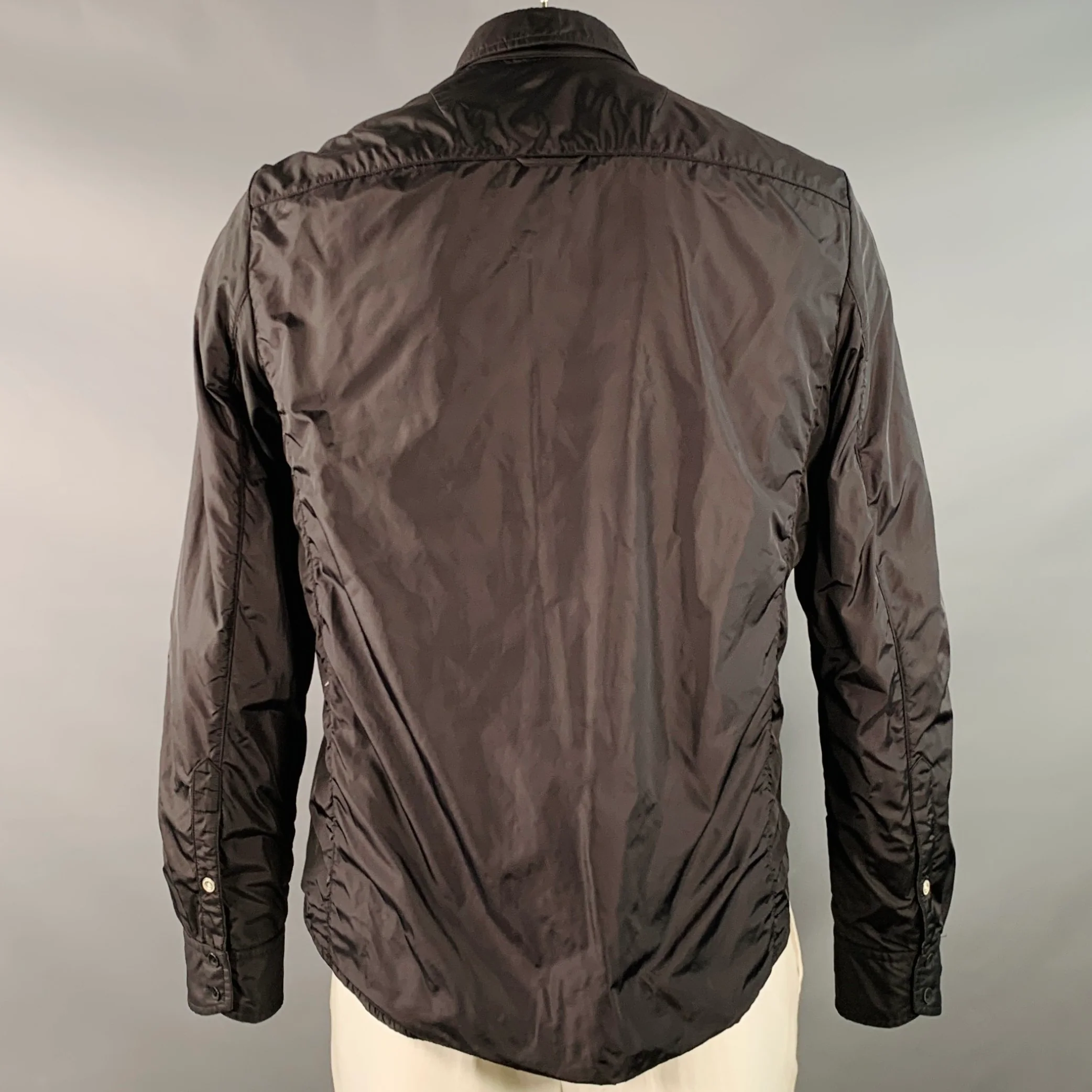 RAG & BONE Size L Black Nylon Pocket Shirt Jacket - Image 4