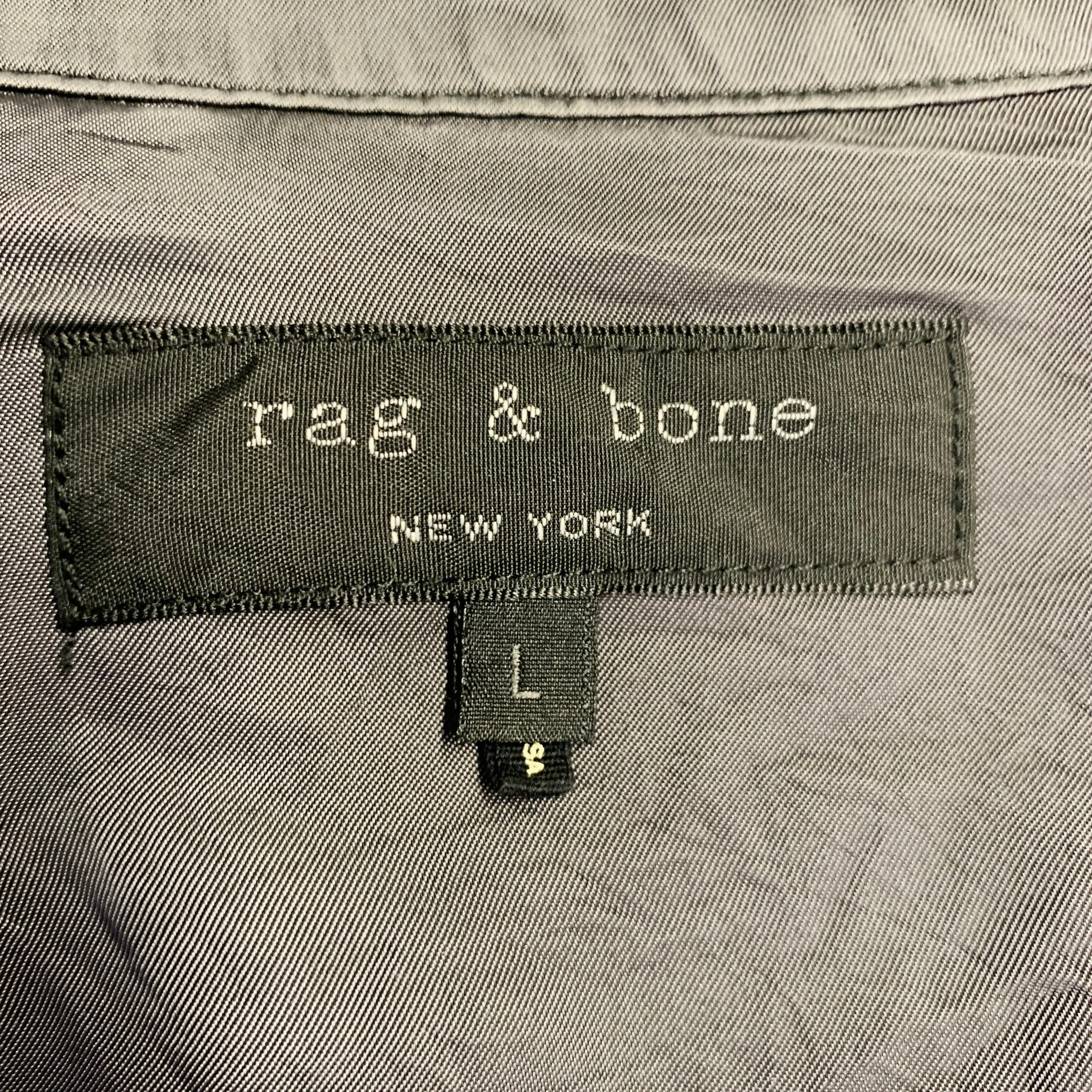RAG & BONE Size L Black Nylon Pocket Shirt Jacket - Image 5