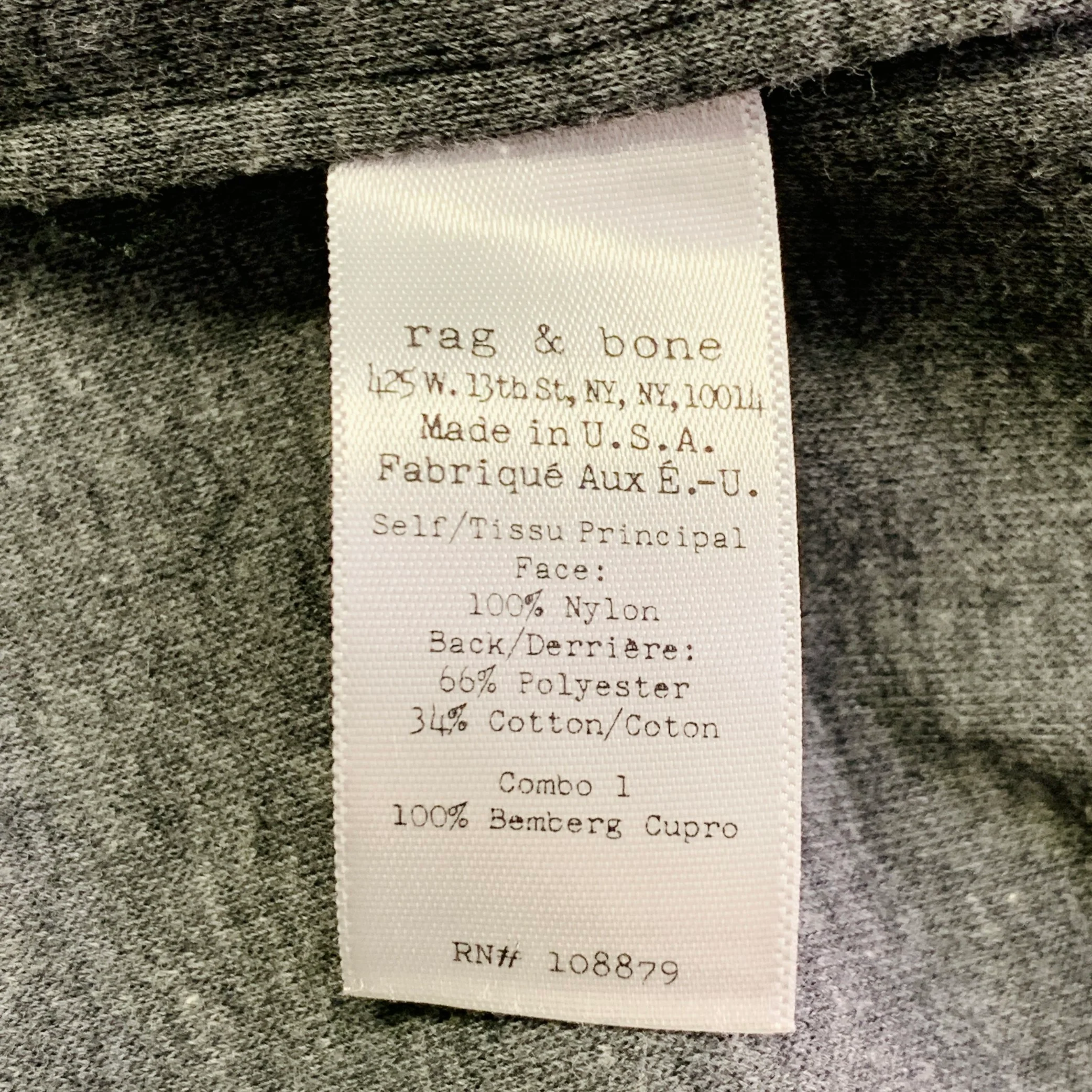RAG & BONE Size L Black Nylon Pocket Shirt Jacket - Image 9